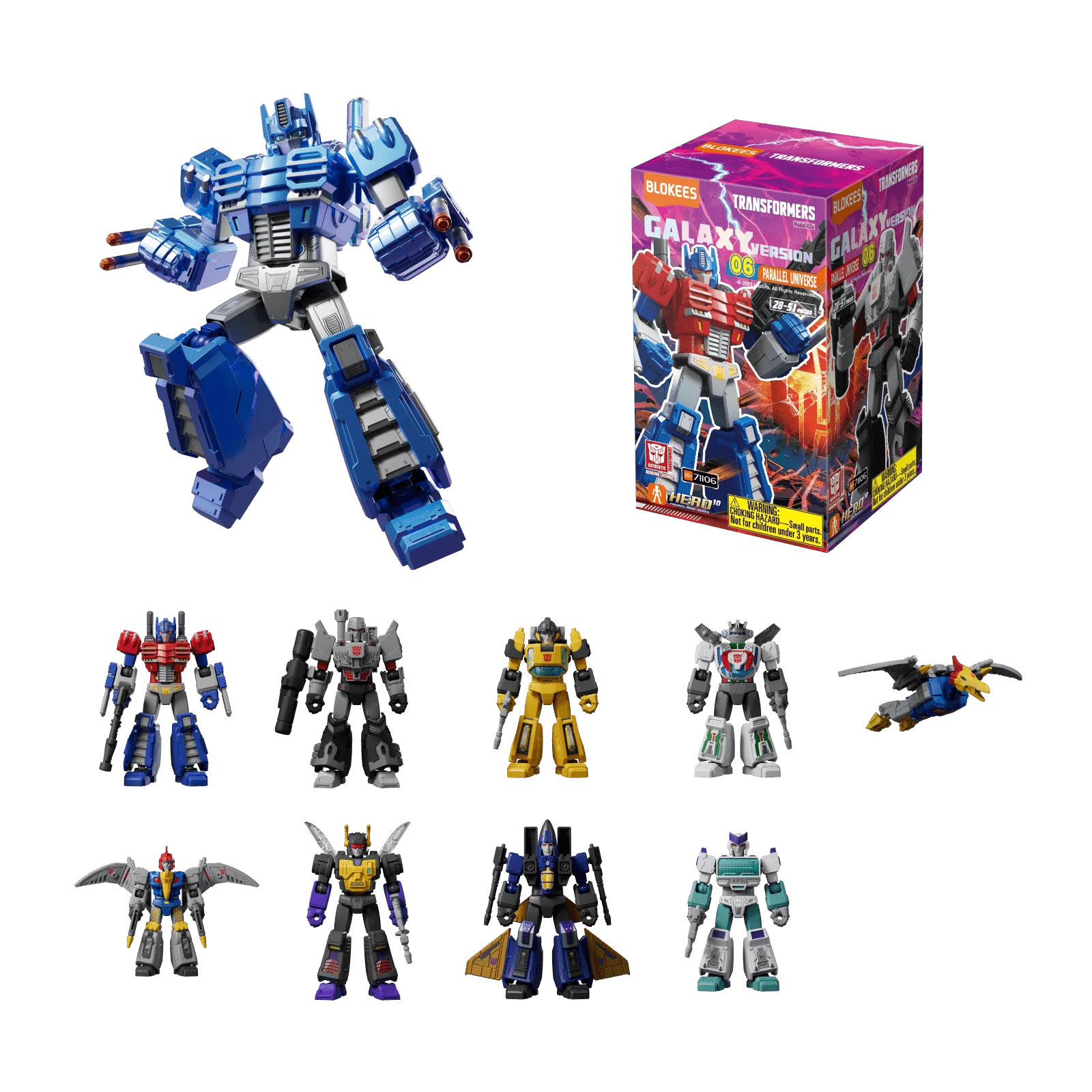 Blokees Transformers Model Kits - Galaxy Version #06 Parallel Universe Mystery Box (Set of 9 Collectible Figures) | Action Figure Collection for Display, Gifts & Toy Photography Scenes