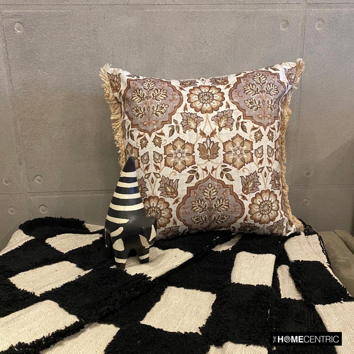 Autumn Serenade Beige & Gray Velvet Decorative Throw Pillow Cover - Soft Luxury Cushion Case for Sofa, Bed, Living Room & Home Decor