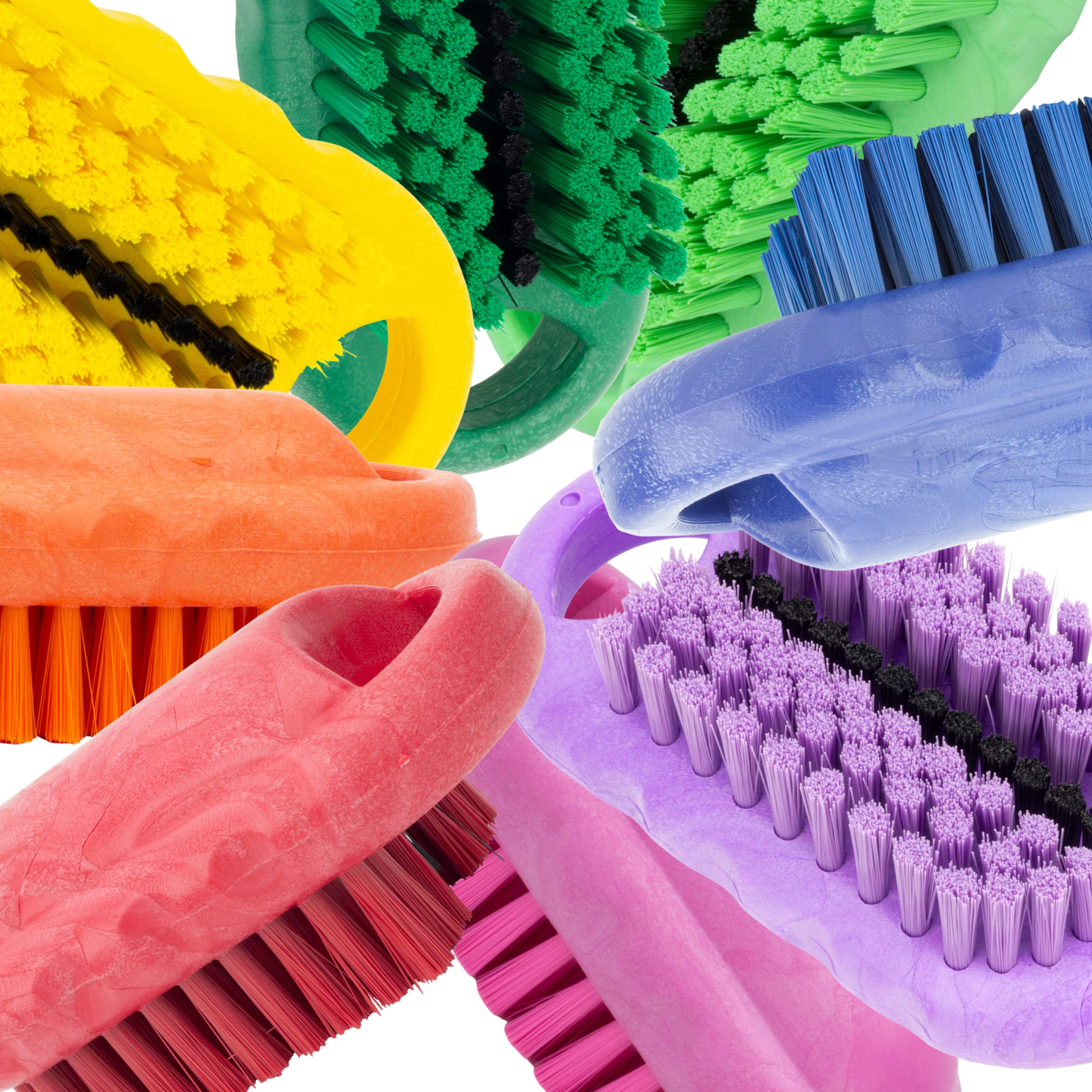 SPARTA Heavy-Duty Nail Scrub Brush with Stiff Bristles - 5 Inch Commercial-Grade Hand & Fingernail Cleaner for Gardeners, Mechanics, Chefs - Durable Plastic Pink Brush (12 Pack) - Perfect for Kitchen, Workshop, Salon & Industrial Cleaning