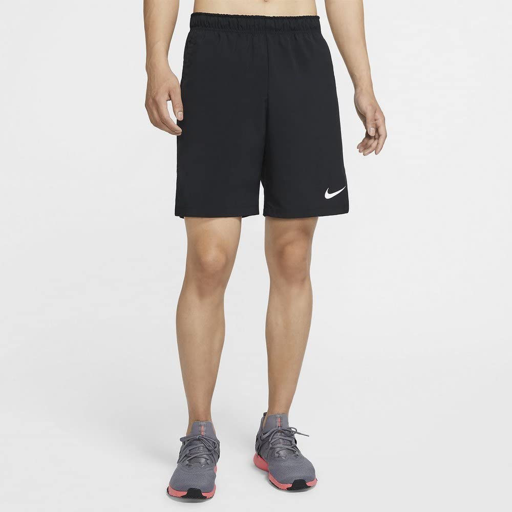 Nike Flex Shorts Woven 3.0 - Men's Running & Training Shorts - Black/White - Medium - Breathable & Lightweight for Gym, Jogging, and Outdoor Activities