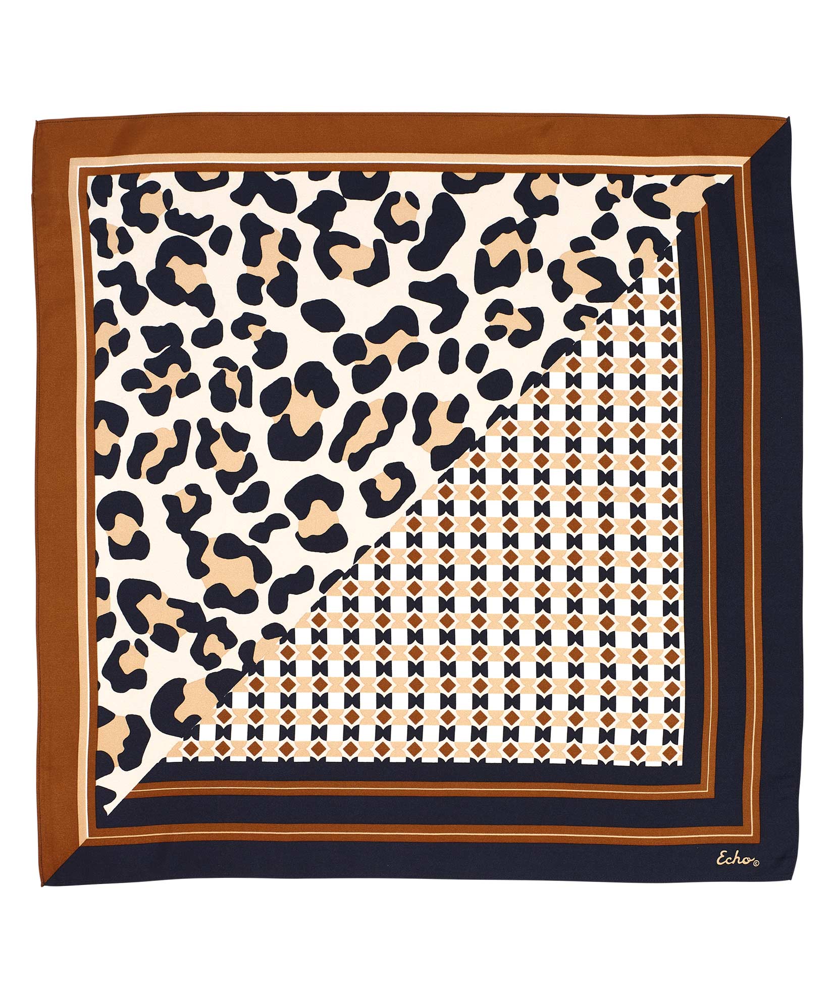 Leopard Print Silk Square Scarf - Elegant Fashion Accessory for Women, Perfect for Parties, Weddings & Daily Wear