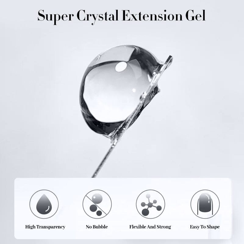Super Crystal Extension Gel 30g - Professional Nail Extension Kit for Strong & Natural-Looking Nails - Perfect for Salon, Home Manicure & Special Occasions