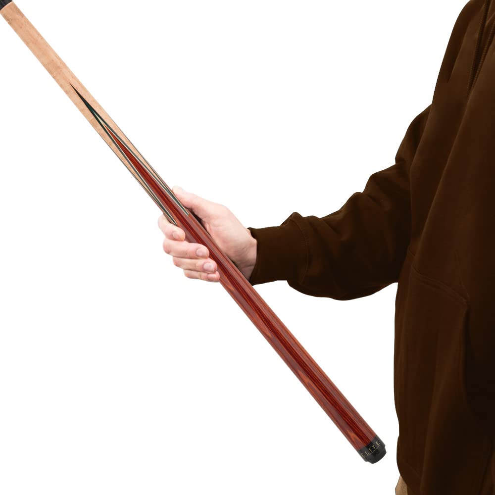 Elite EP33 Pool Cue - Premium Black Stained Maple & Zebrawood Design with Pearle White Diamonds & Black Outline - Perfect for Professional & Recreational Billiards