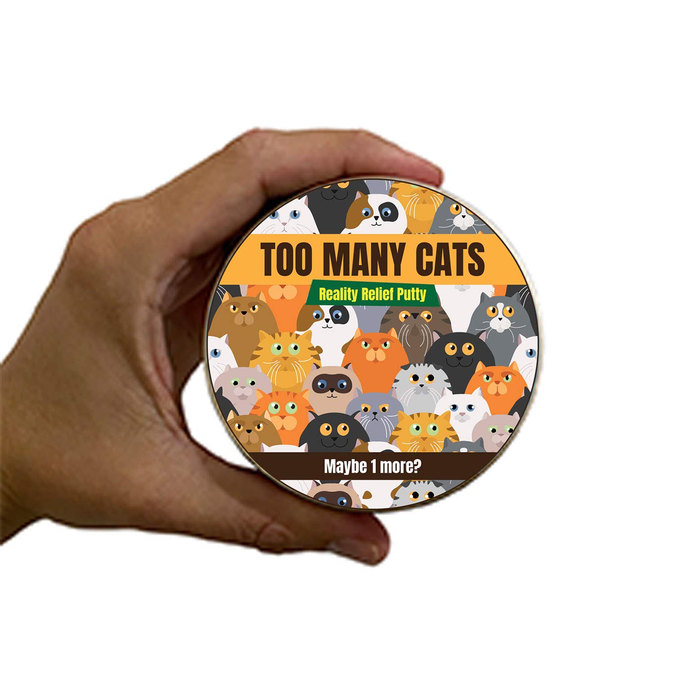 Too Many Cats Putty - Funny Cat Lover Gift & Stress Relief Therapy Putty for Crazy Cat Ladies - Orange Cat-Themed Sensory Toy - Perfect Gift for Cat Lovers & Relaxation at Home or Office
