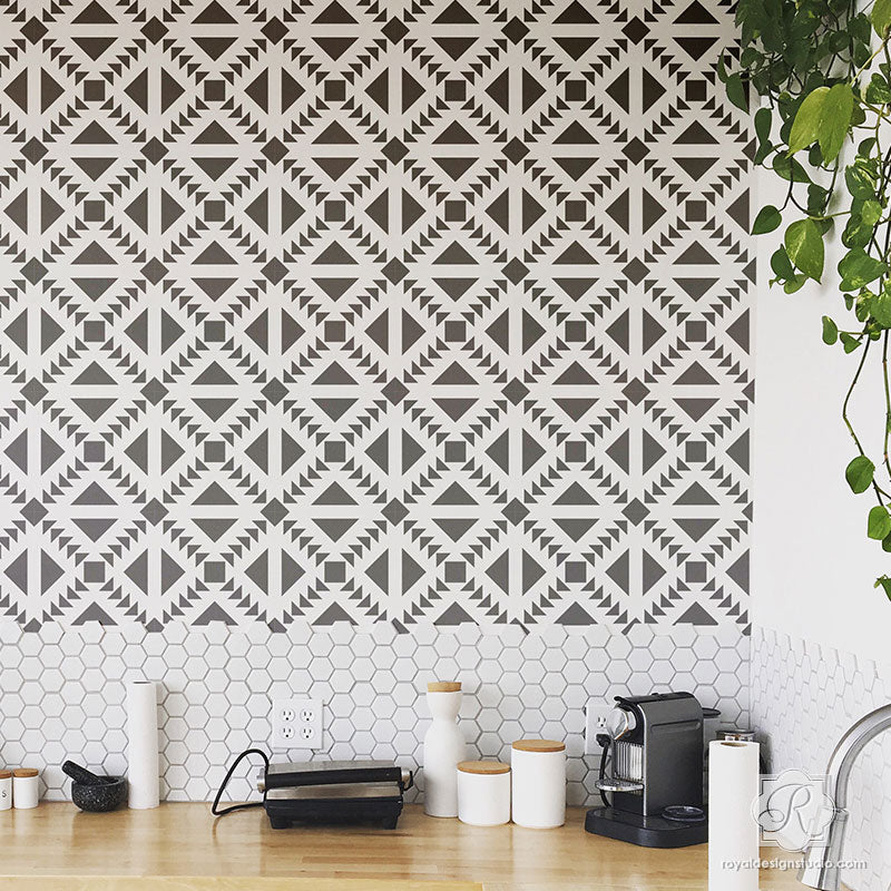 Concrete Quilt Tile Stencil - DIY Cement Floor & Wall Stenciling Kit for Home Decor - Perfect for Patios, Basements, and Garage Floors