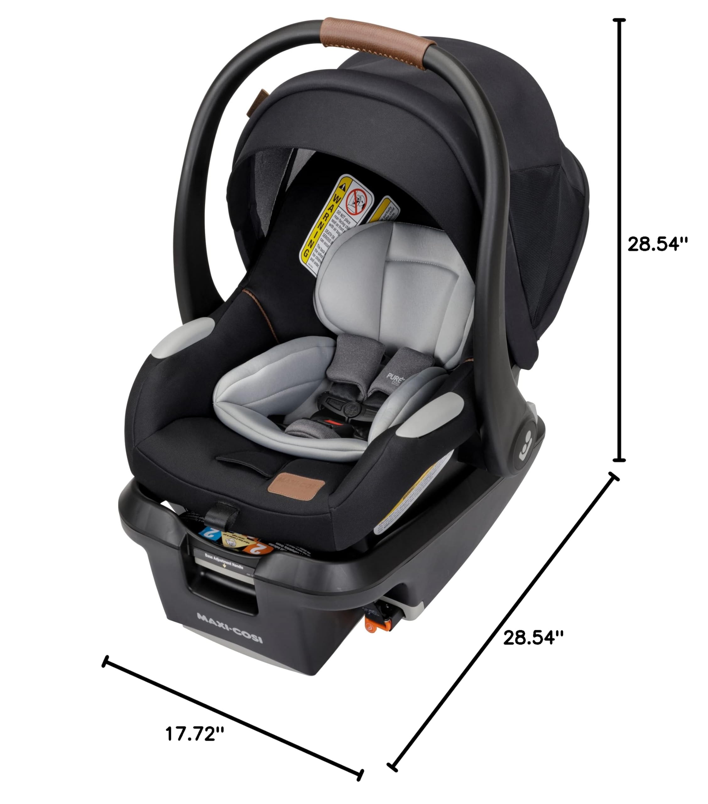 Maxi-Cosi Mico Luxe+ Infant Car Seat with Base – Convertible Baby Carrier for Safe & Comfortable Travel – Essential Black – Perfect for Newborns, Road Trips & Everyday Use