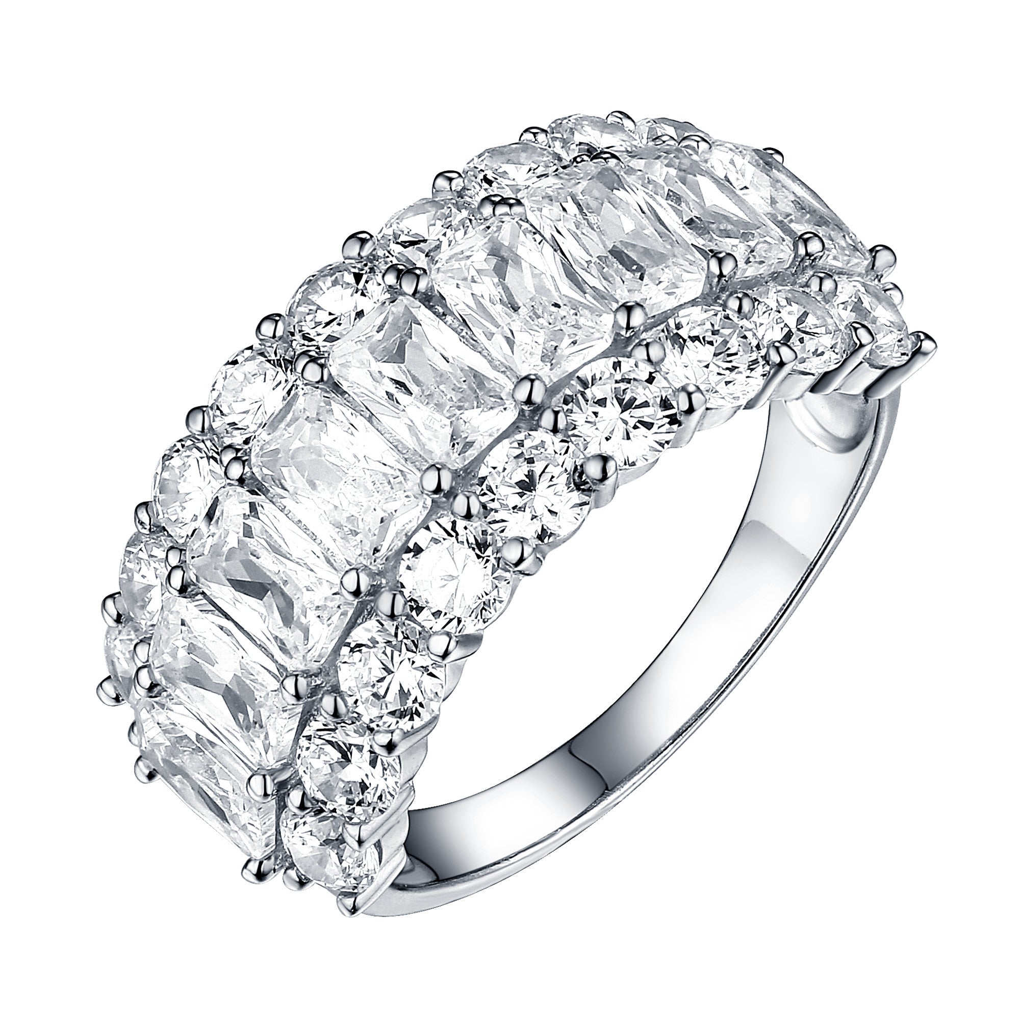 Sterling Silver Women's Engagement Ring - Solitaire Cubic Zirconia White Finish for Bridal, Wedding & Anniversary Gifts