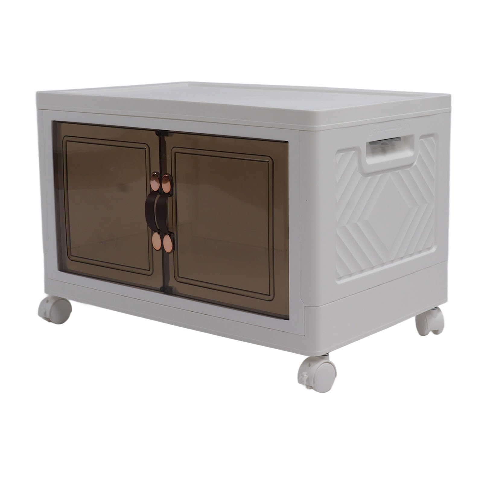 Stackable Storage Container with Wheels & Magnetic Double Doors - Space-Saving Bedroom & Closet Organizer (1 Layer) - Perfect for Small Spaces, Kids' Rooms & Dorm Organization