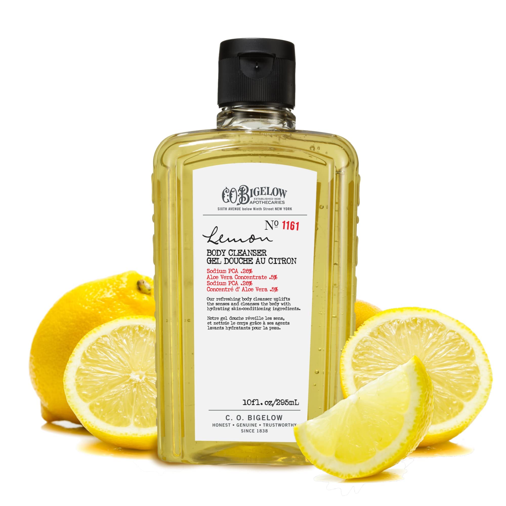 C.O. Bigelow Moisturizing Lemon Body Wash with Aloe Vera, Sodium PCA & Glycerin - Hydrating Shower Gel for Men & Women - 10 fl oz - Perfect for Dry Skin Care & Daily Refreshment