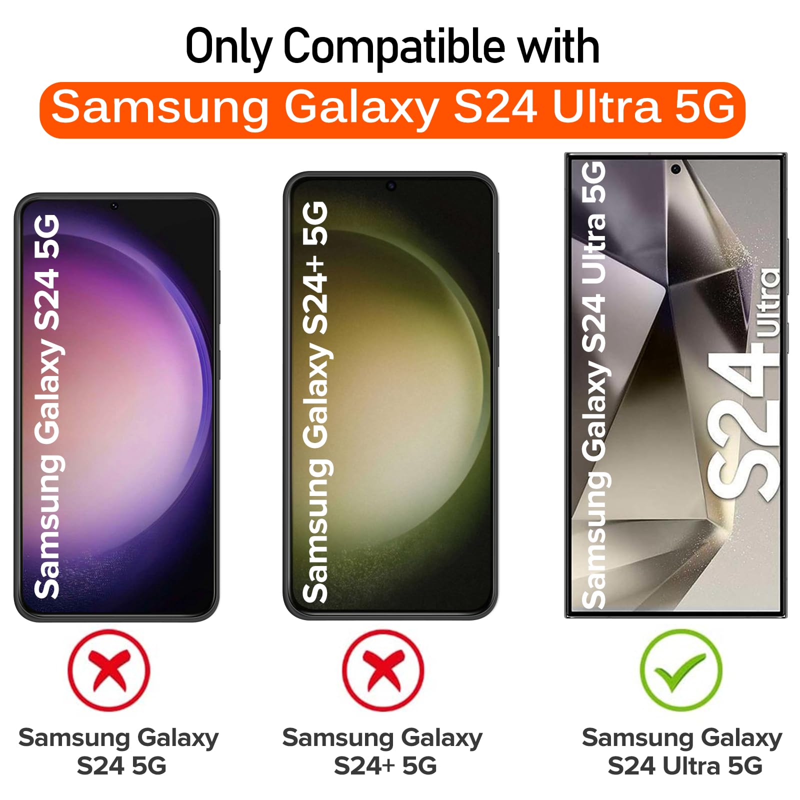 ivoler Samsung Galaxy S24 Ultra 5G Case with 2 Pack Tempered Glass Screen Protector - Military Grade Protection, Slim Clear Bumper Cover, Anti-Scratch & Non-Yellowing - Perfect for Outdoor Activities, Work & Daily Use