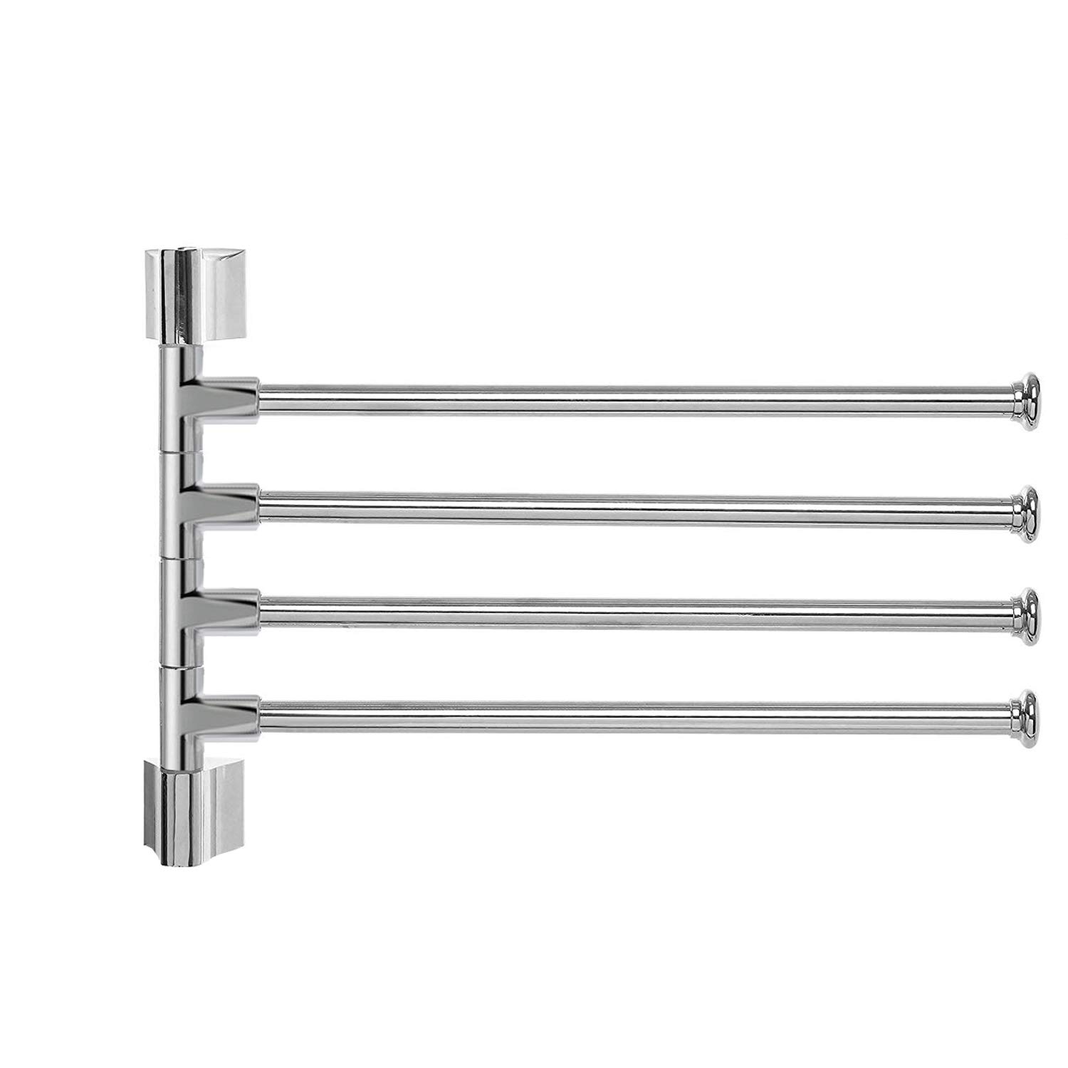 Plantex Stainless Steel 4-Arm Bathroom Swing Hanger Towel Rack - Rustproof Bath Towel Holder for Shower, Kitchen & Laundry Room - Space Saving Bathroom Accessories for Home & Hotel Use