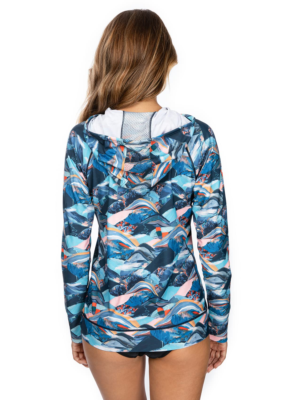 AXESEA Women's Zip Up Hooded Rash Guard - UPF 50+ Sun Protection Long Sleeve Swim Shirt for Surfing, Swimming & Beach Activities