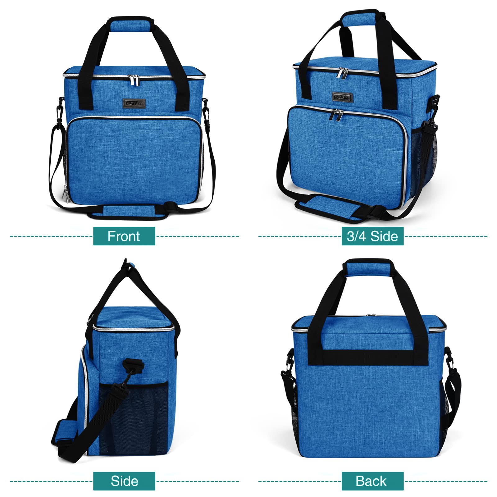 BAGLHER Dog Travel Bag - Waterproof Pet Carrier with 2 Food Containers & Collapsible Bowls | Essential Travel Accessories for Dogs & Cats | Perfect for Road Trips, Camping & Airplane Travel (Blue)
