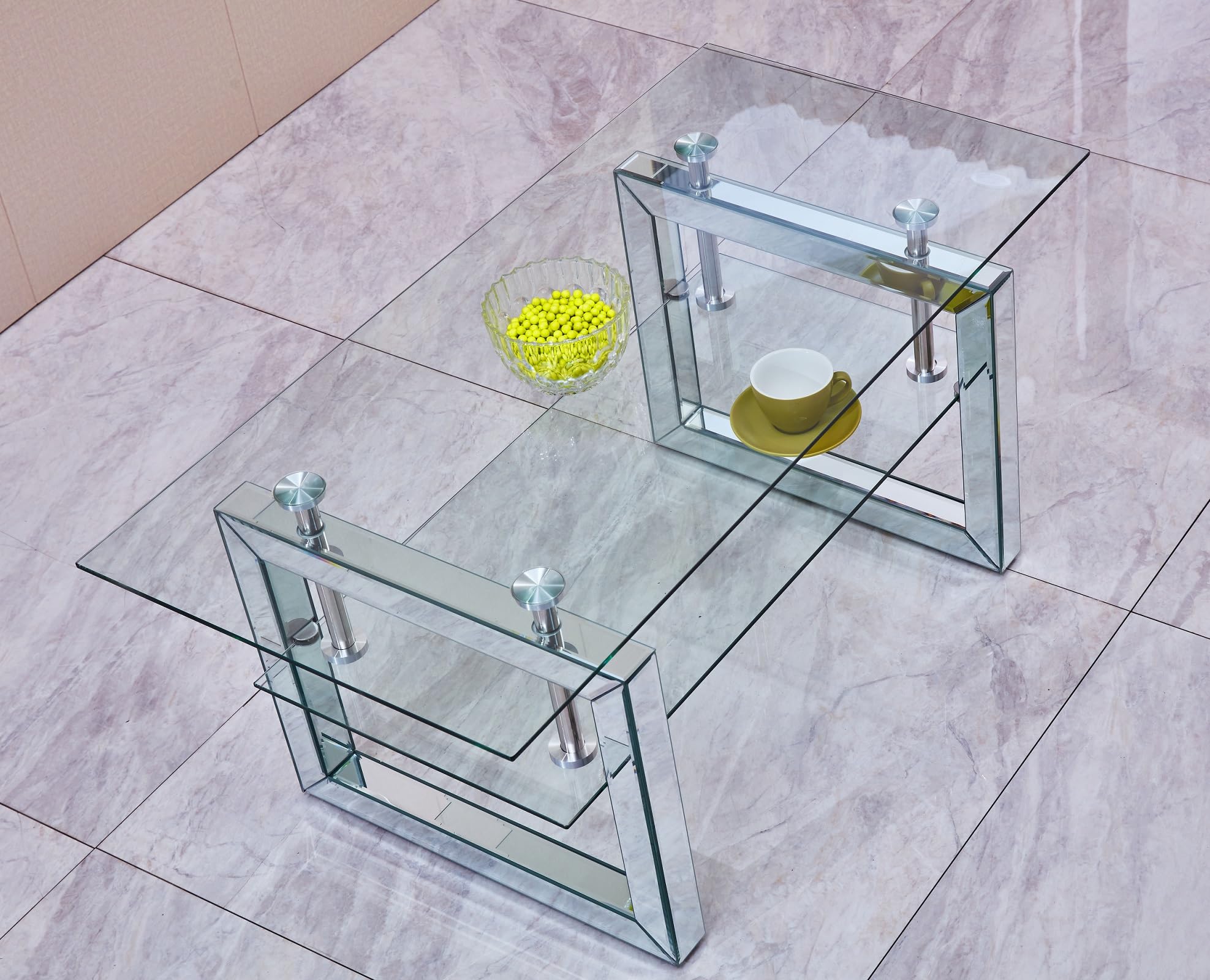 Modern Glass Coffee Table for Living Room & Office - 39.4
