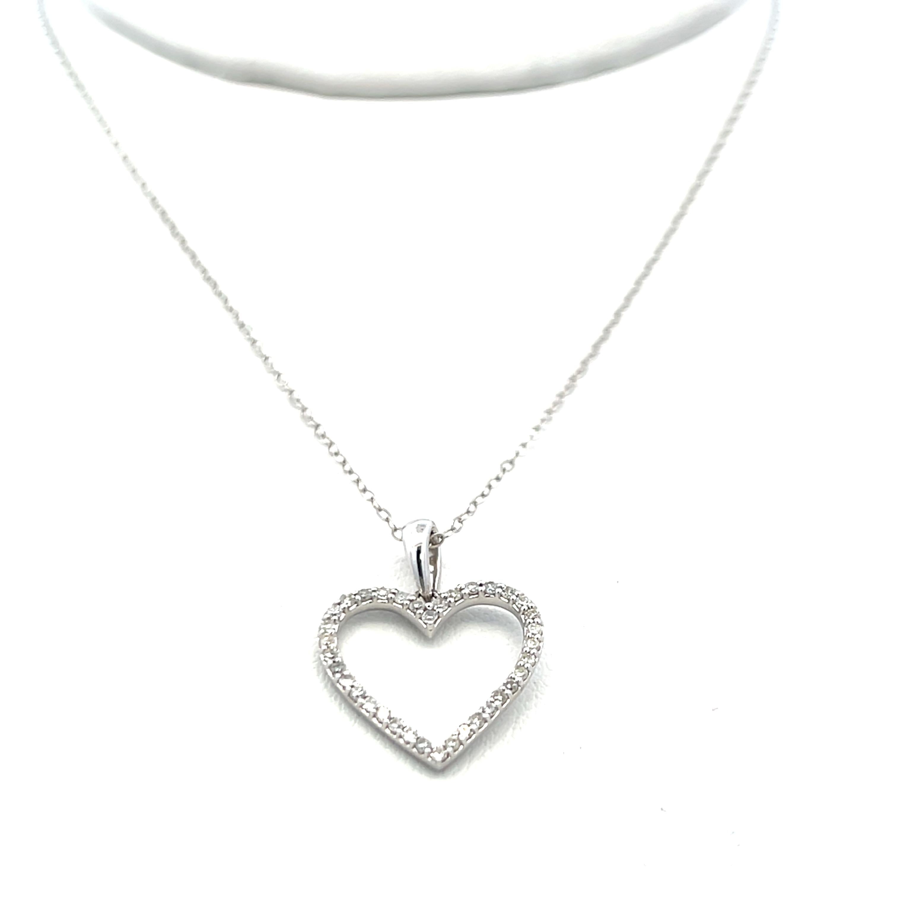 0.17 Carat Round Brilliant H I2 Diamond 14K White Gold Pendant Necklace for Women - Elegant Everyday Jewelry Gift for Birthday, Anniversary & Valentine's Day