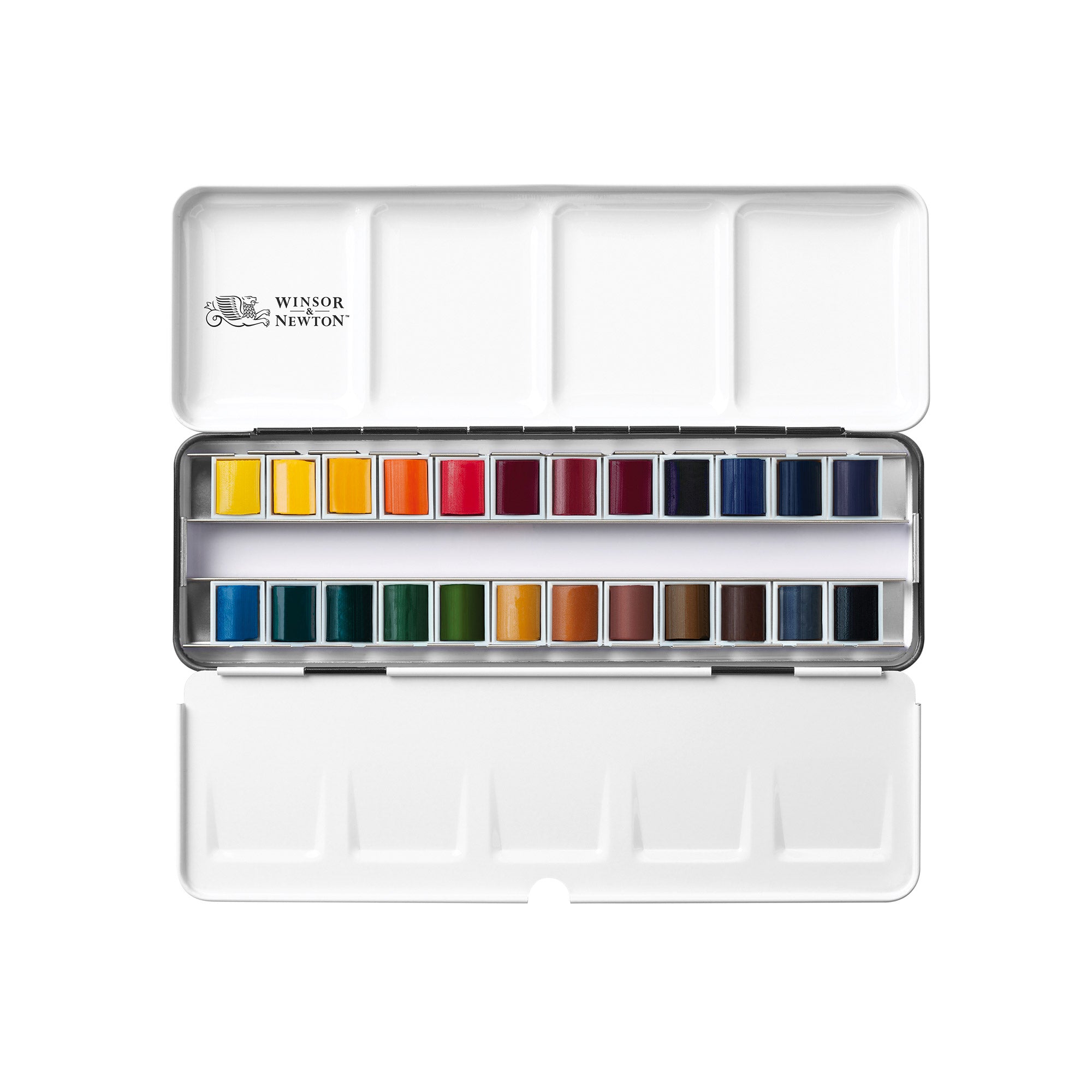 Professional Watercolor Travel Tin Set - 24 Half Pans for Artists & Beginners - Perfect for Outdoor Sketching, Plein Air Painting & Studio Use