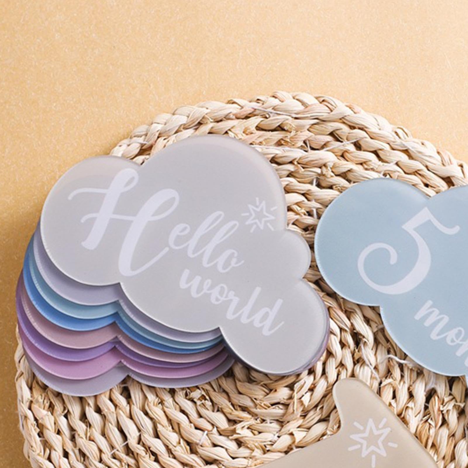 Baby Monthly Milestone Cards - Cloud Shaped Acrylic Photo Props for Boys & Girls | Newborn Growth Tracking & Monthly Photo Shoot Essentials