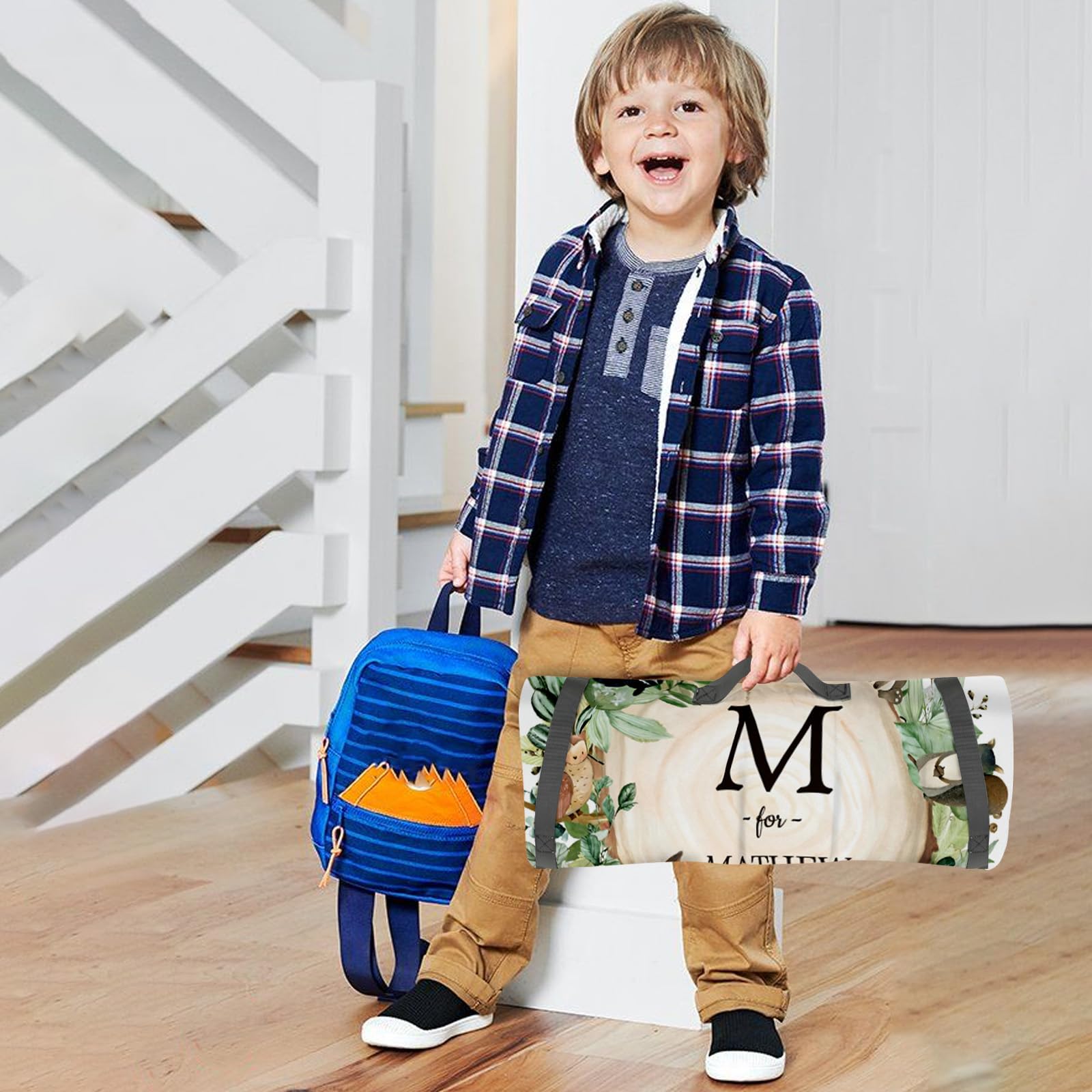 Personalized Toddler Nap Mat with Name & Animal Designs - Flannel Blanket & Removable Pillow for Boys & Girls - Perfect for Preschool, Daycare & Travel Sleeping