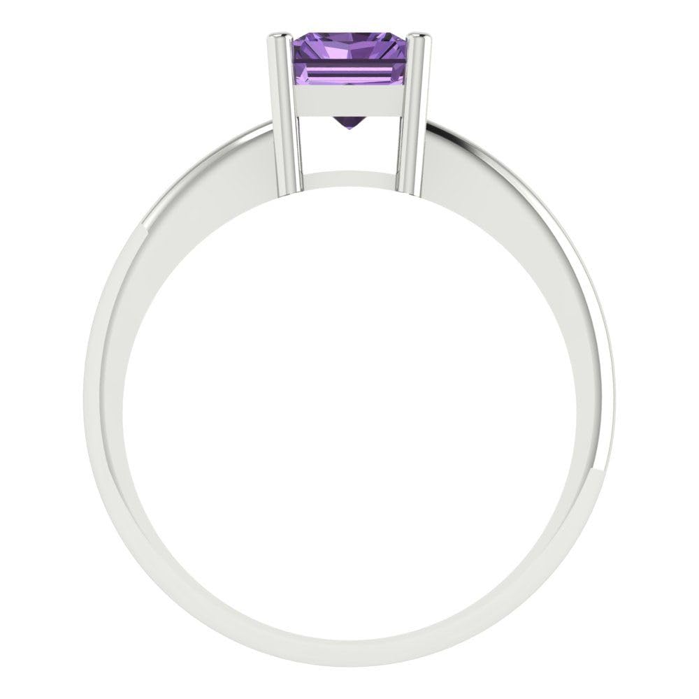 1.75ct Radiant Cut Simulated Alexandrite Solitaire Engagement Ring for Women - 14k White Gold Wedding, Bridal & Anniversary Jewelry Gift for Her - Perfect for Proposals, Weddings & Special Occasions