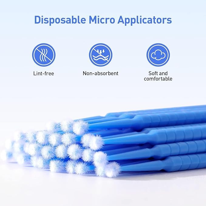 Bitrexup Micro Applicator Brushes - Disposable 1.5mm Eye Extension & Mascara Brushes (Pack of 100) | Perfect for Eyelash Extensions, Makeup Application & Dental Procedures
