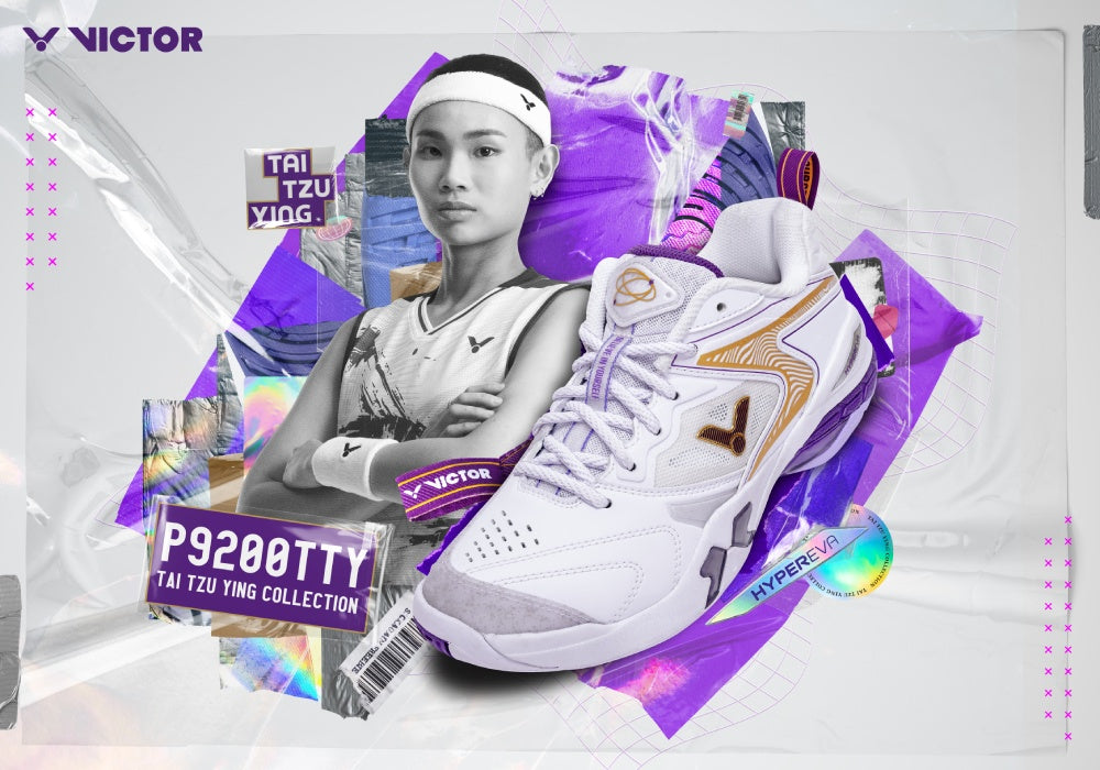 Victor Tai Tzu Ying Badminton Shoes P9200TTY - Professional Court Shoes for Badminton Players (White) - Perfect for Competitive Matches & Training Sessions