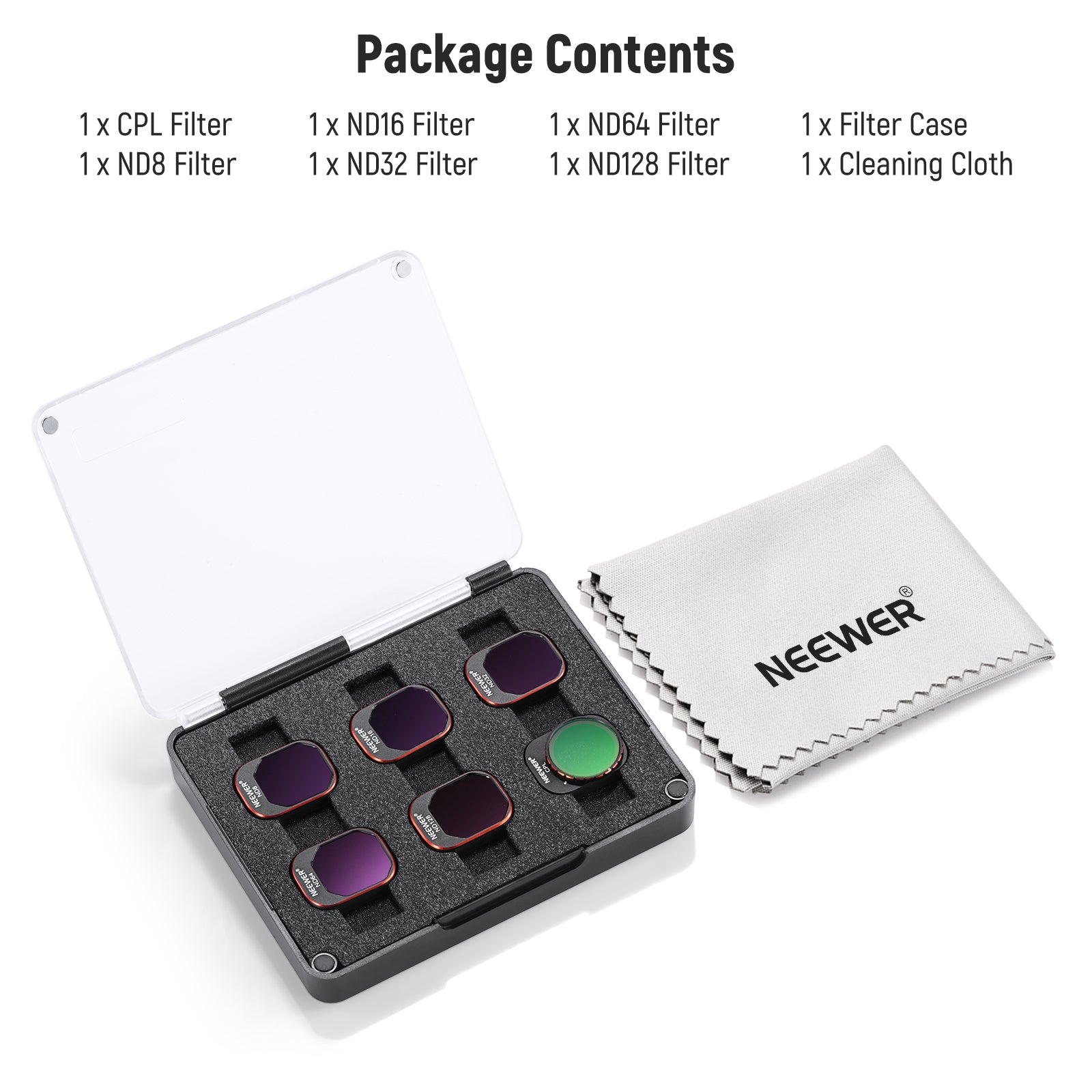 NEEWER FL A34 6-Pack Snap-On ND & CPL Filter Kit for DJI Mini 4 Pro Drone - Enhance Aerial Photography in Sunny & Bright Conditions