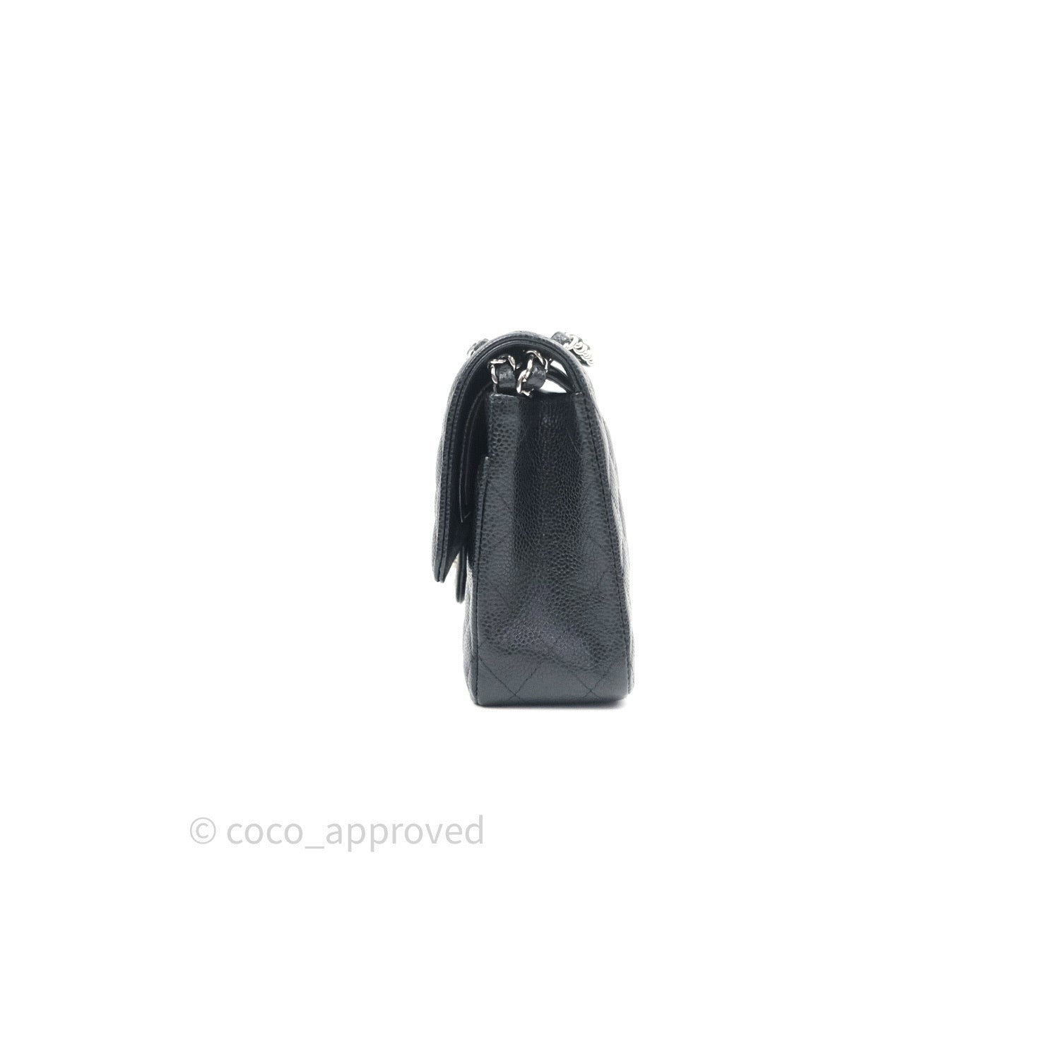 Chanel Classic Medium Double Flap Bag Black Caviar Leather with Silver Hardware - Timeless Luxury Handbag for Women, Perfect for Work, Evening Events & Special Occasions