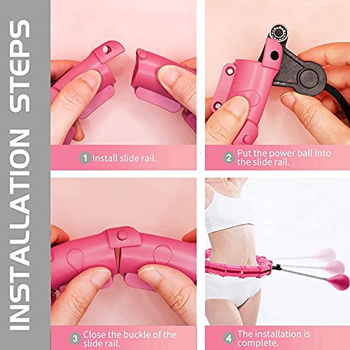 Professional Weighted Smart Hula Hoop - Adjustable Non-Drop Detachable Exercise Hoop for Core Workout & Waist Massage | Home Fitness, Dance Training, Weight Loss & Stress Relief