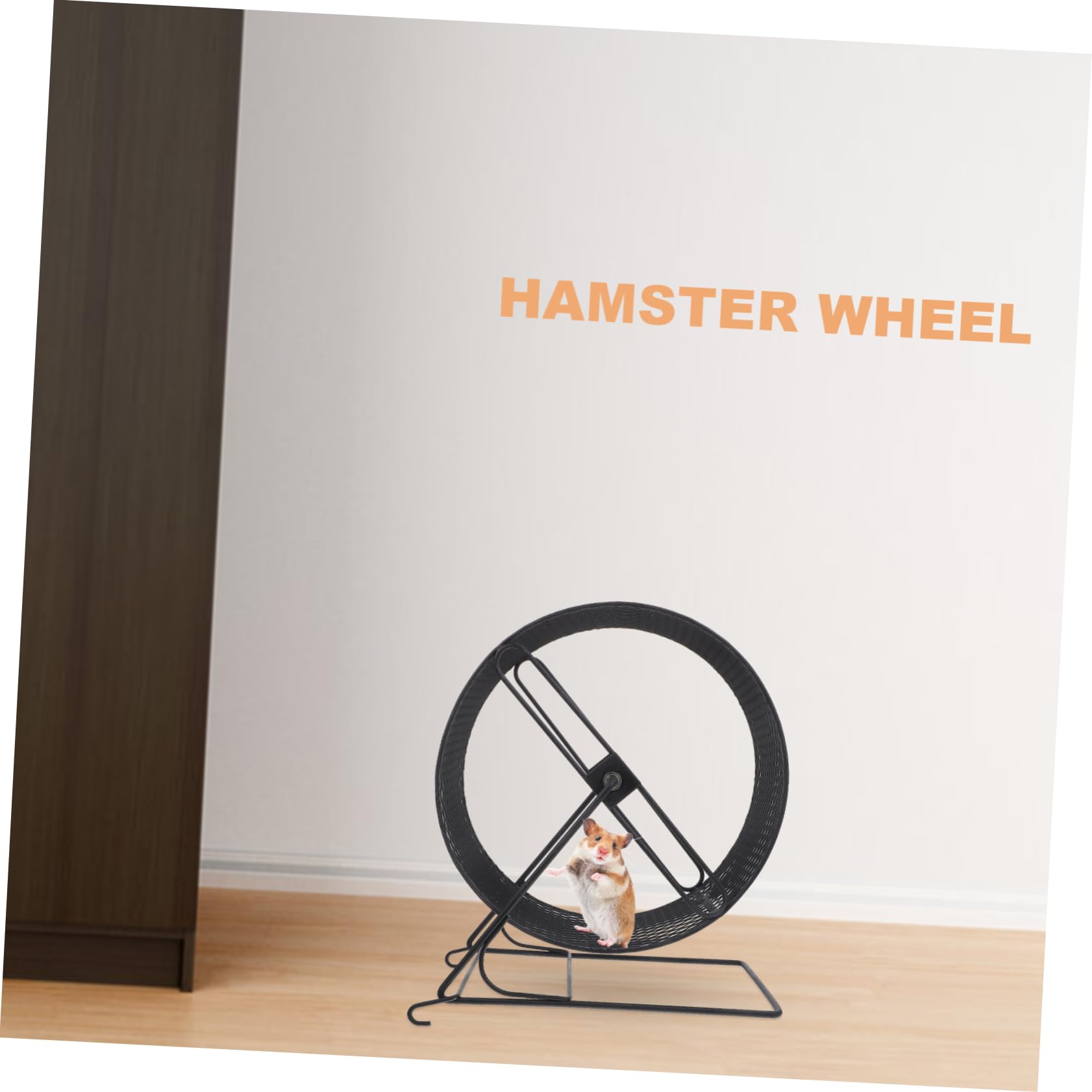 Silent Hamster Exercise Wheel - 21 Inch Black Rat Wheel for Cage, Durable Iron Squirrel Toy Accessories for Hamsters, Squirrels & Small Rodents - Perfect for Pet Exercise & Cage Enrichment