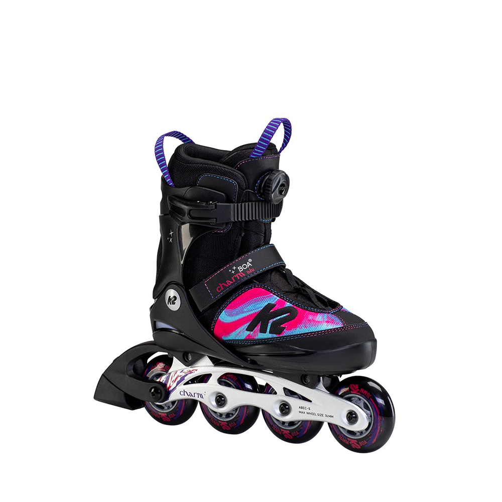 K2 Charm BOA Aluminum Snowboard Boots - Purple Swirl Design | Lightweight & Durable for All-Mountain Riding | Perfect for Freestyle & Park Sessions