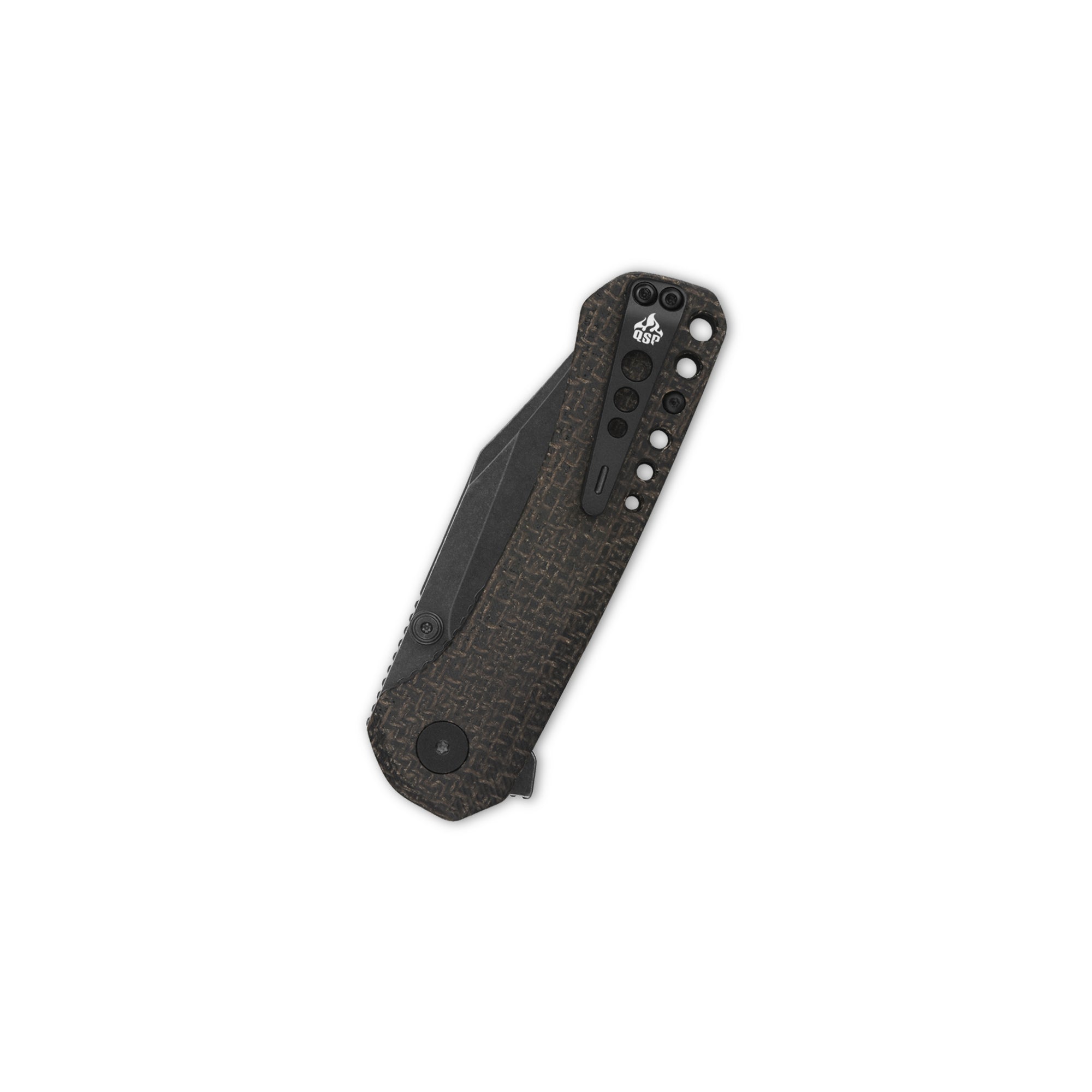 QSP Kestrel Folding Pocket Knife - 14C28N Stainless Steel Blade, Dark Brown Micarta Handle - EDC, Camping, Hiking & Outdoor Survival Tool