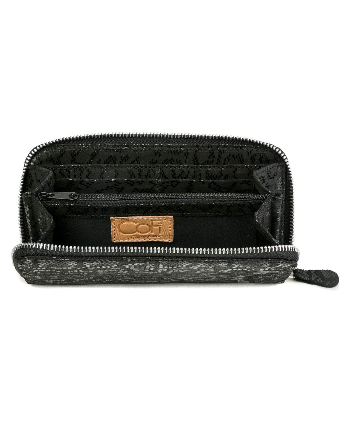 CoFi Zip Wallet for Women - Handmade Genuine Full Grain Leather Wallet with Unique Patterns - Perfect for Everyday Use, Travel & Gift Giving