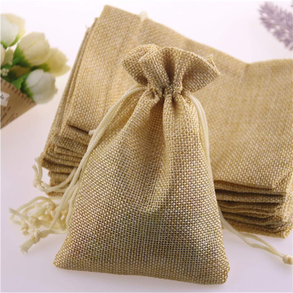 30 Pack Natural Burlap Drawstring Bags - 4x5.5 Inch Beige Small Gift Pouches for Jewelry, Wedding Favors, Party Decor & DIY Crafts | Perfect for Rustic Wedding, Baby Shower, Christmas Gifts & Handmade Crafts