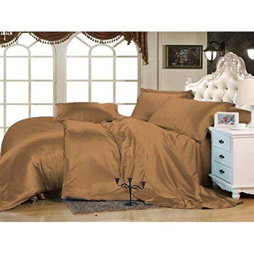 Luxury 500 GSM Taupe Comforter Set - 8 Piece Hotel Quality Bedding in Twin/Twin XL - 100% Silky Satin Softness - Perfect for Guest Rooms, Dorms & Cozy Bedrooms