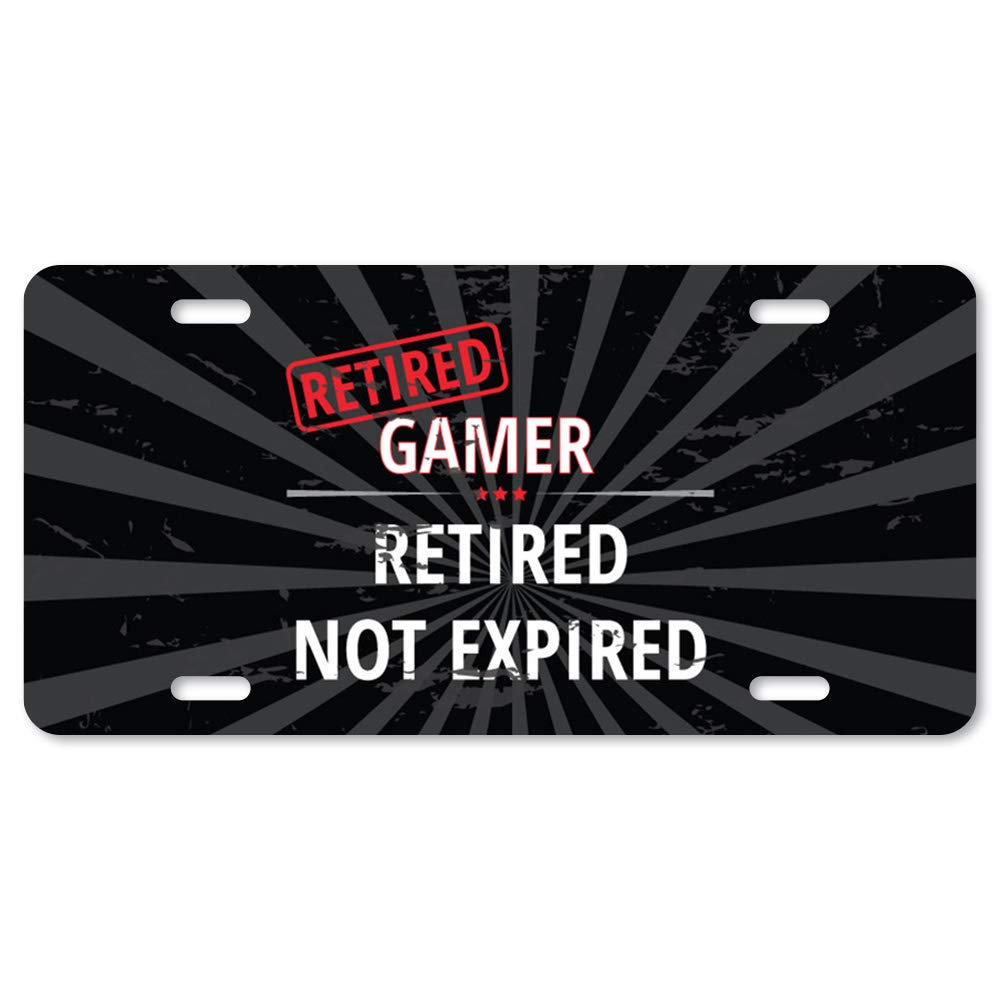 SignMission Retired Gamer Aluminum License Plate - 12