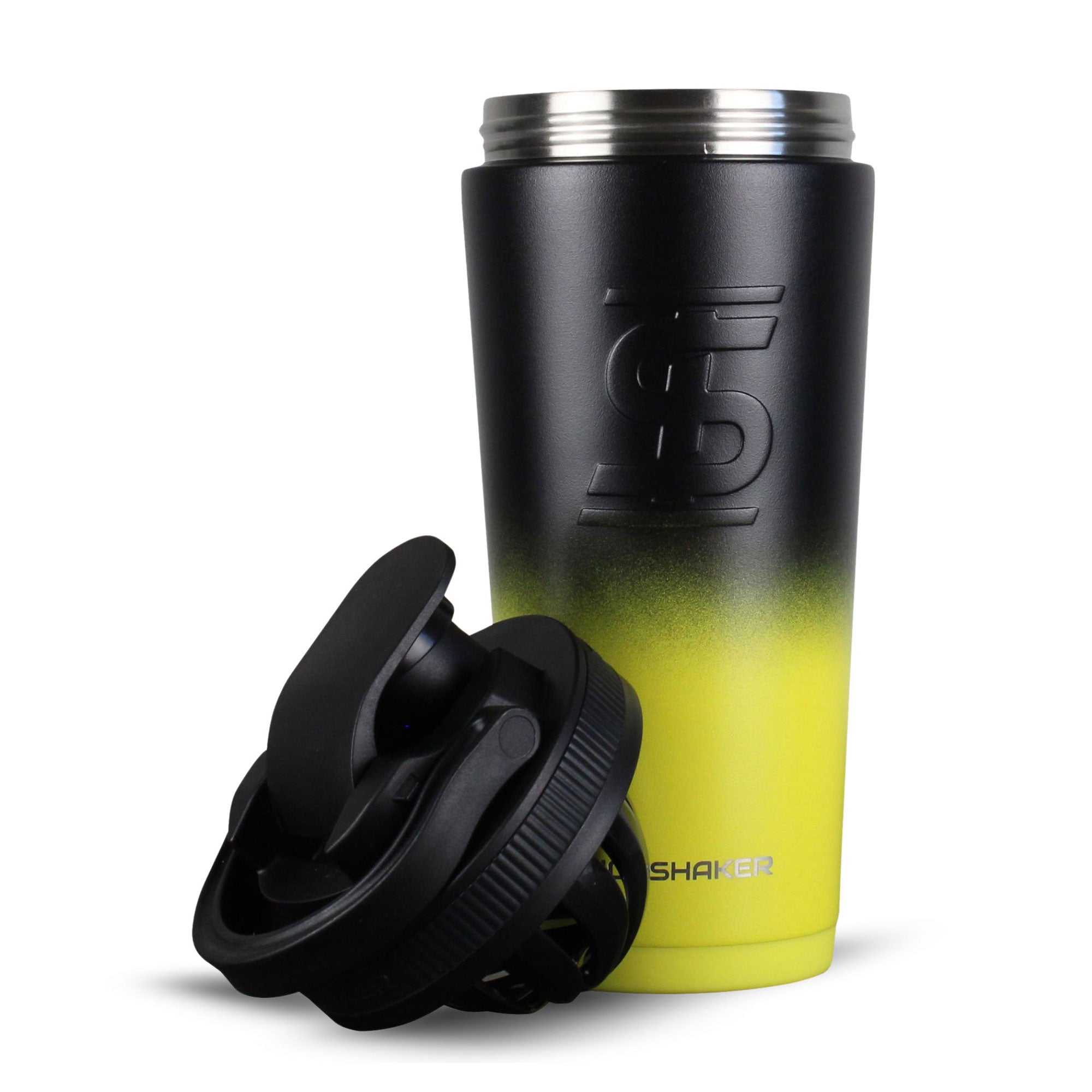 26oz Ice Shaker Ombre Series Shaker Bottle - Yellow Black Gradient | Perfect for Protein Shakes, Gym Workouts & Post-Workout Recovery