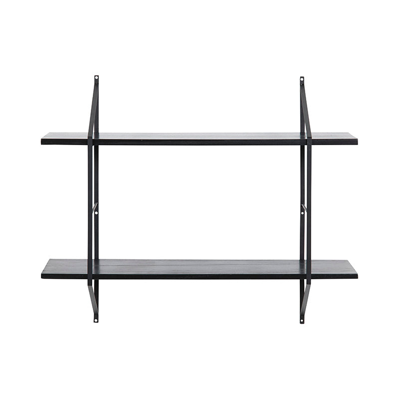 RYDEN 30-Inch Display Unit - Black & Paulownia Wooden Shelf for Home & Office Organization | Perfect for Living Room, Bedroom, or Retail Store Decor