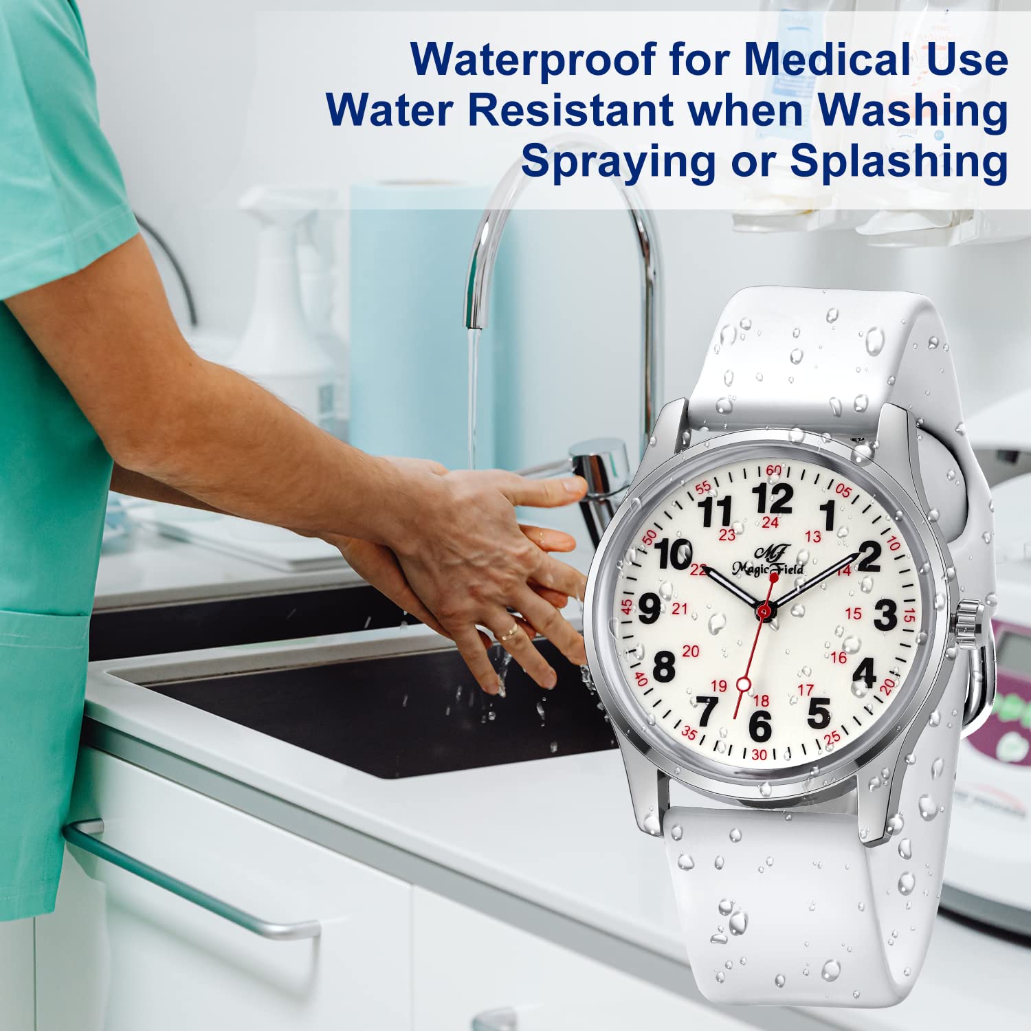 ManChDa Nurse Watch - Analog Medical Watch with Second Hand, Easy to Read for Nurses & Healthcare Professionals - Perfect for Hospital Shifts, Clinical Use & Patient Care