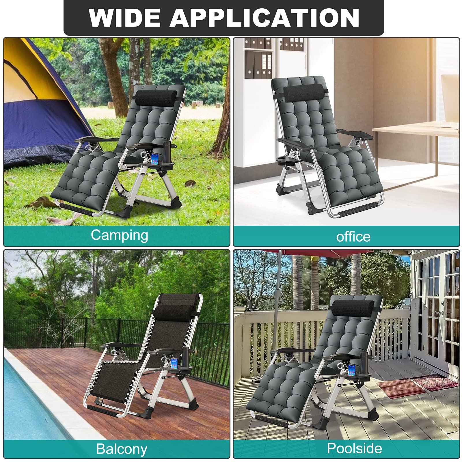 Upgraded Adjustable Zero Gravity Chair - Ergonomic Portable Outdoor Folding Chaise Lounge - Heavy Duty 440lbs Capacity - Perfect for Patio, Beach, Camping & Backyard Relaxation