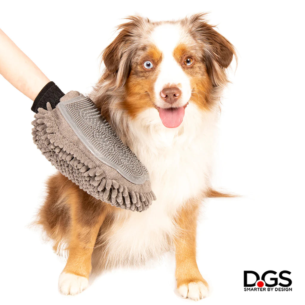 Dirty Dog Grooming Mitt - Pet Grooming Glove for Bathing, Shedding & Massage - Soft Rubber Brush Mittens for Dogs & Cats - Perfect for Bath Time, Brushing & Bonding with Your Pet