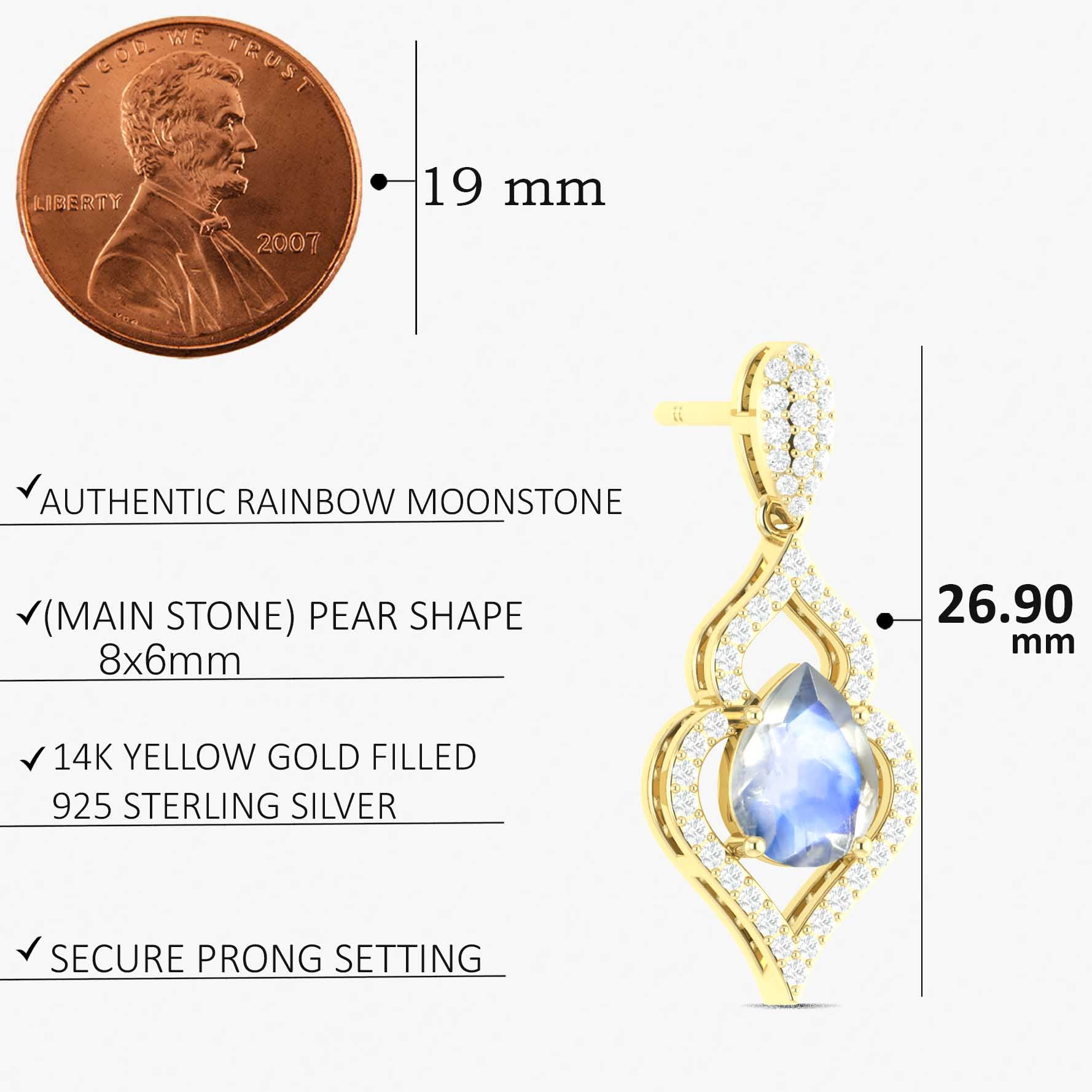 Natural Moonstone Stud and Drop Earrings for Women – Elegant Boho Jewelry for Everyday Wear & Special Occasions