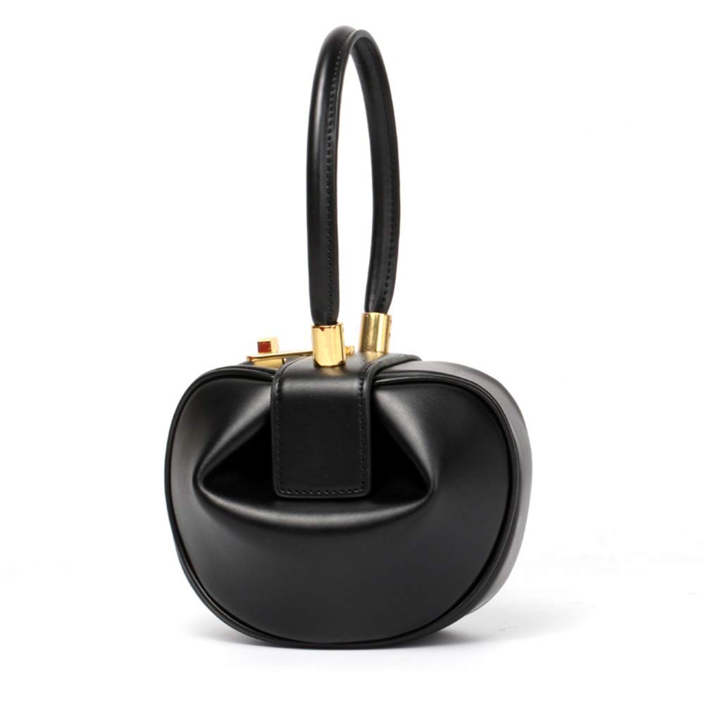 Stylish Retro Genuine Leather Handmade Women's Satchel Handbag - Small Fashionable Purse for Shopping, Dating & Daily Use (Black)