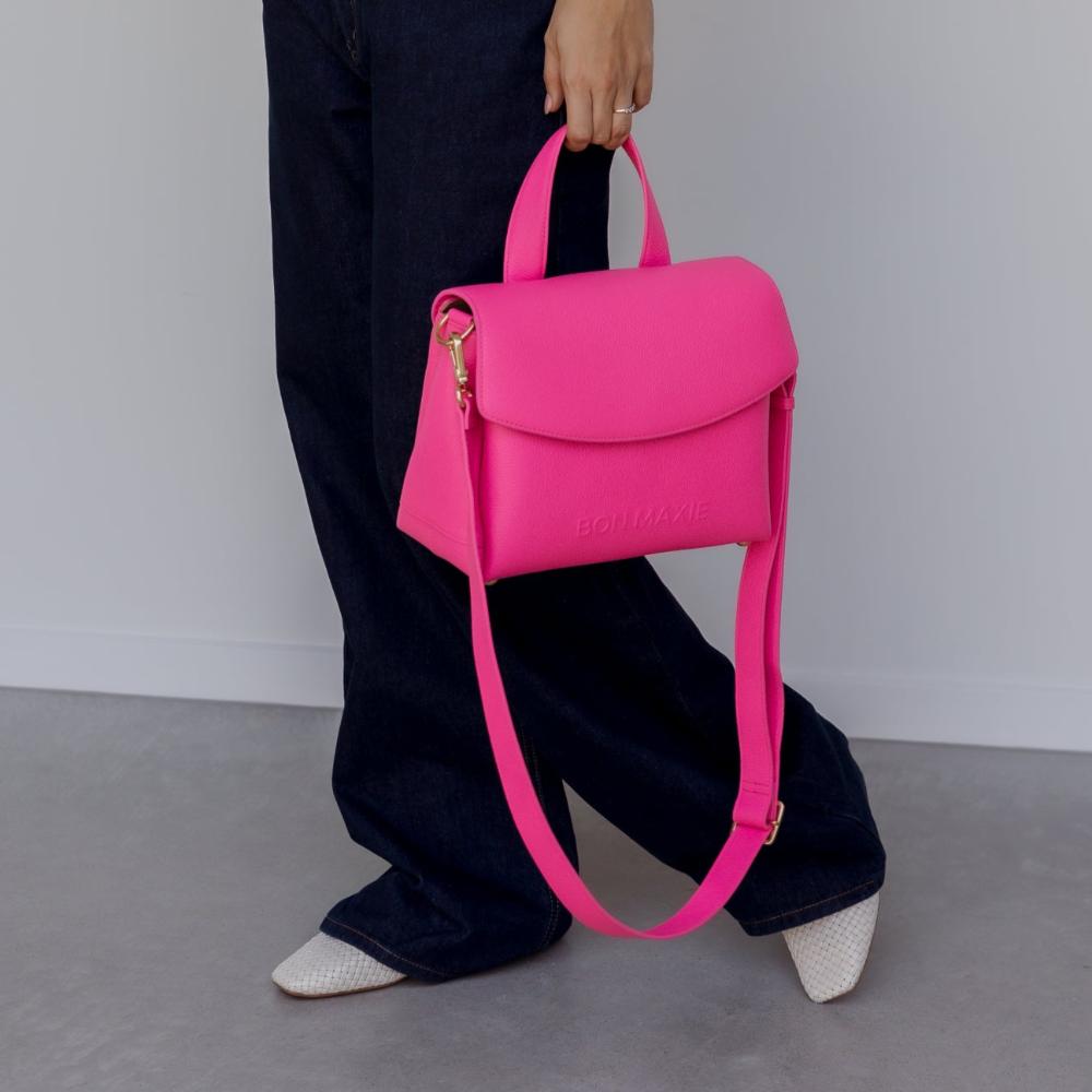 Tryhard Leather Crossbody Bag for Women - Neon Pink Trendy Shoulder Purse, Perfect for Casual Outings, Travel & Everyday Use