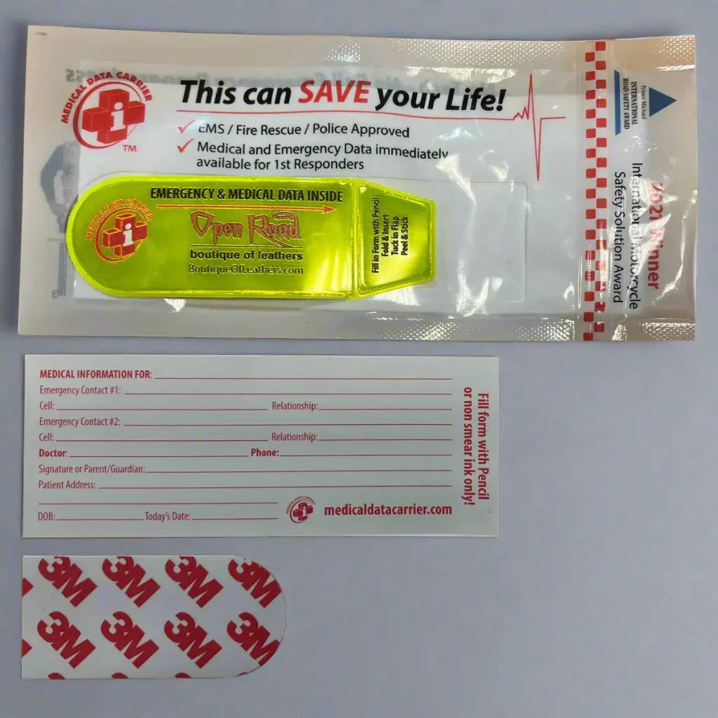Emergency Medical ID Bracelet for Riders & First Responders - Waterproof Medical Alert Wristband with Personal Health Data - Perfect for Cycling, Motorcycling & Outdoor Adventures