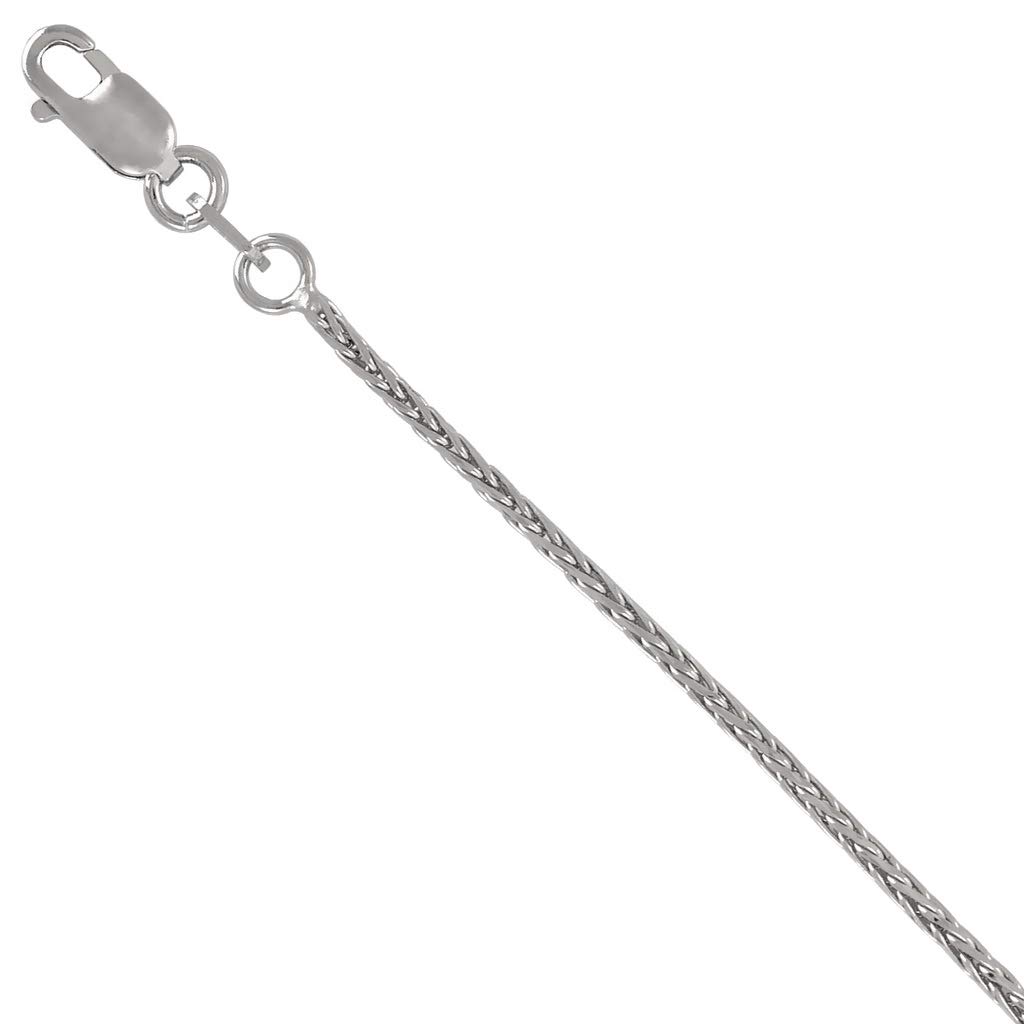 14K Gold Round Diamond Cut Wheat Chain Necklace - Italian Crafted Durable Jewelry for Women & Men - 0.8mm to 1.3mm Wide, 16