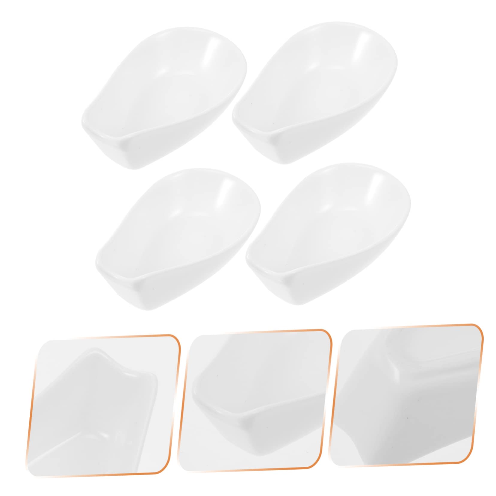 STOBAZA 4-Piece White Ceramic Spoon Holder Stand - Kitchen Utensil Organizer for Cooking Spoons, Ladles & Cutlery - Perfect for Dining Table, Countertop & Kitchen Storage