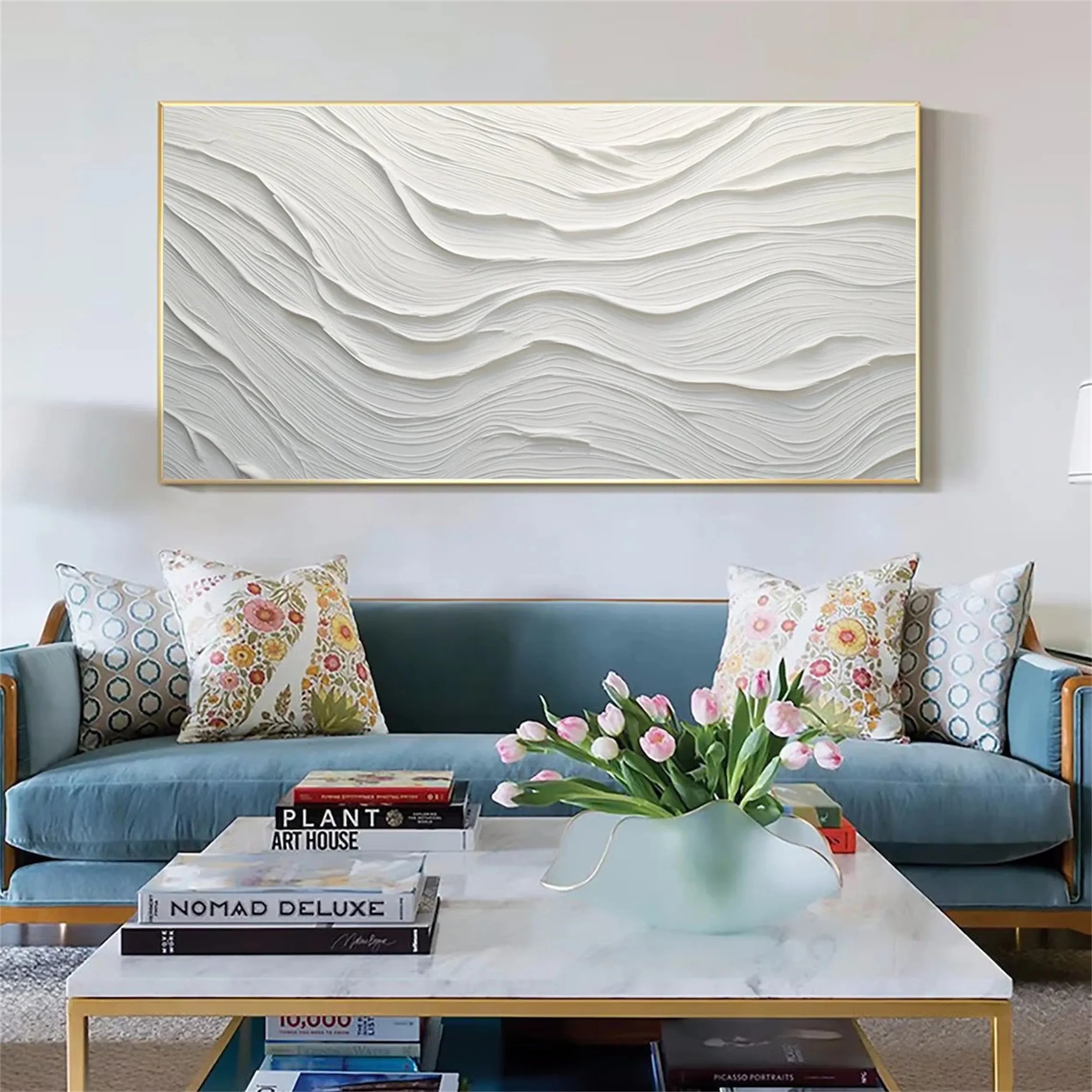 White Minimalist Textured Painting Canvas - Premium Artist Blank Canvas for Acrylic & Oil Painting - Perfect for Home Decor, Office Wall Art & DIY Projects | #MM180
