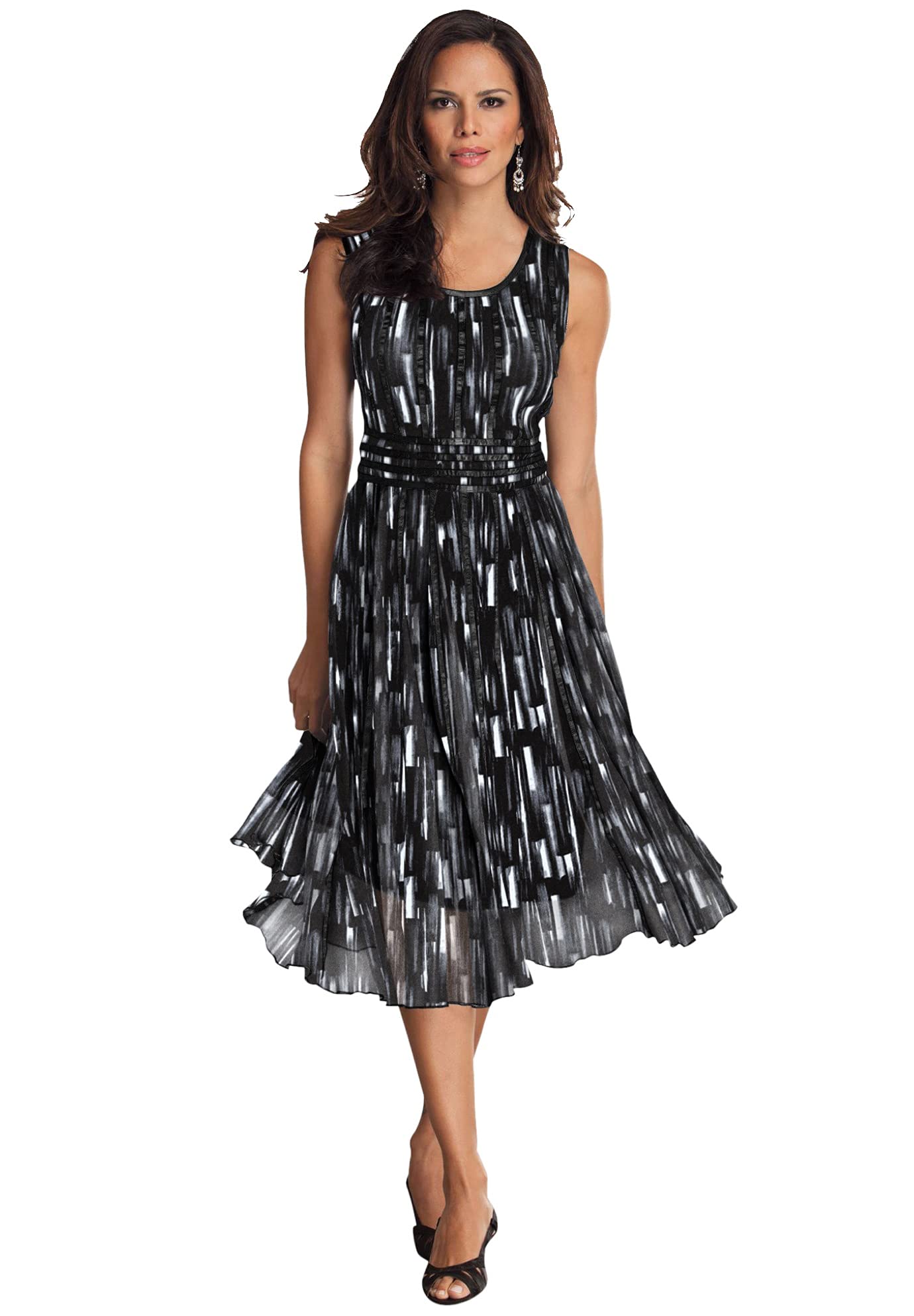 Romantic Plus Size Printed Empire Waist Dress for Women | Flowy Midi Dress for Casual Wear, Parties & Special Occasions