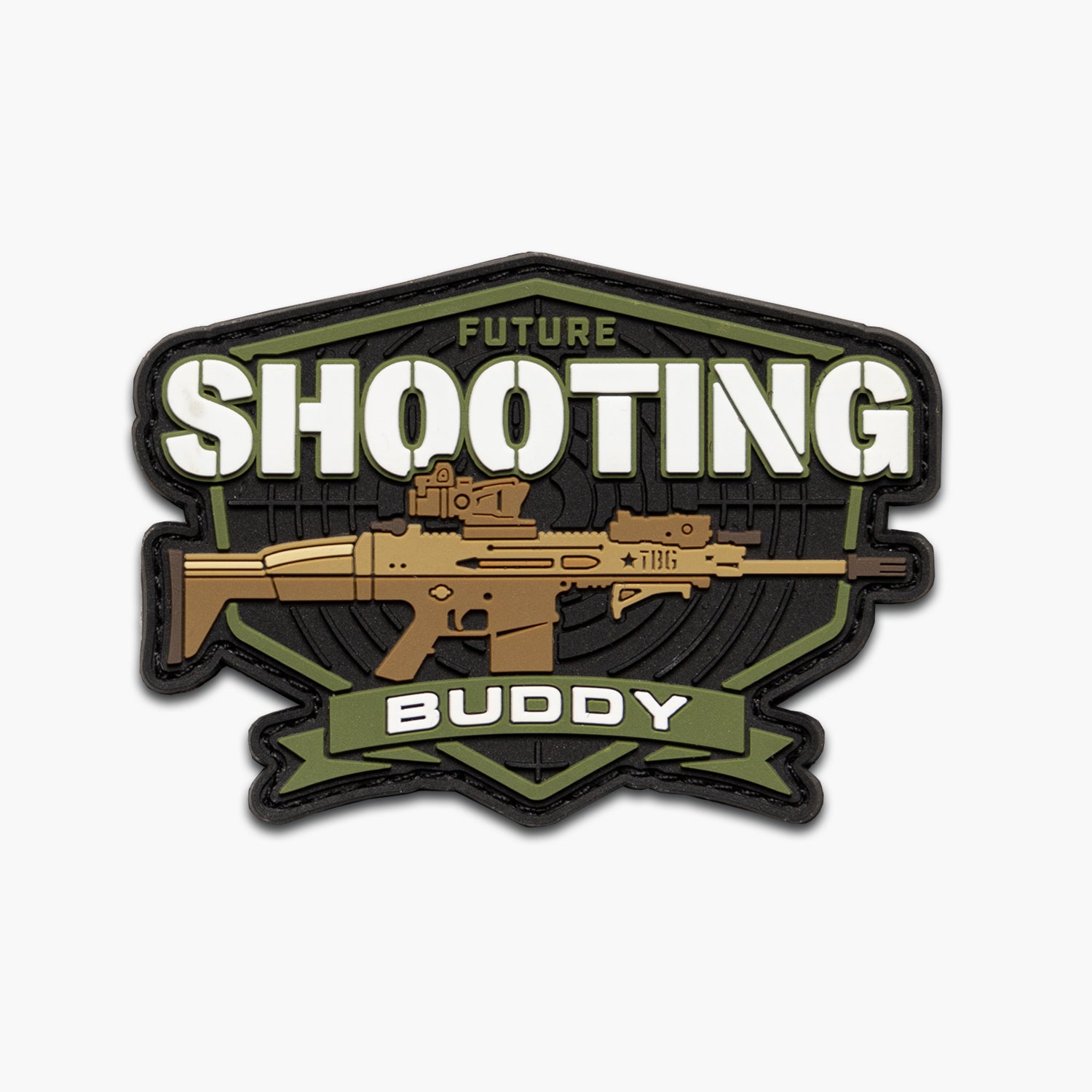 Future Shooting Buddy Patch - Tactical Morale Embroidered Patch for Military, Police & Outdoor Enthusiasts - Perfect for Vests, Backpacks & Gear Customization