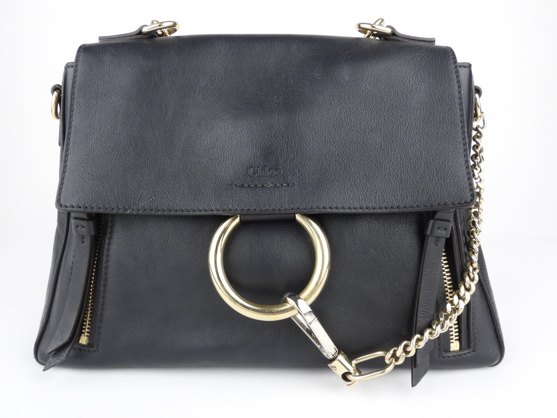 Chloe Black Leather Faye Day Two-Way Crossbody Shoulder Bag for Women | Luxury Designer Handbag for Work, Travel & Everyday Use